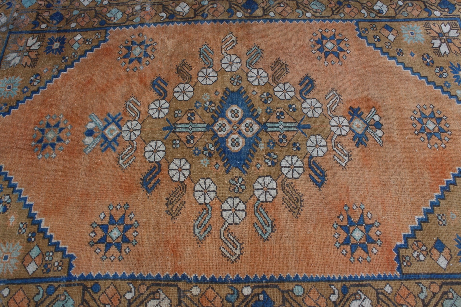 Eclectic Rug, Rugs for Nursery, Moroccan Rug, Indoor Rugs, Turkish Rug, Vintage Rugs, Anatolian Rug, Orange Floor Rug, 4.7x6.7 ft Area Rug