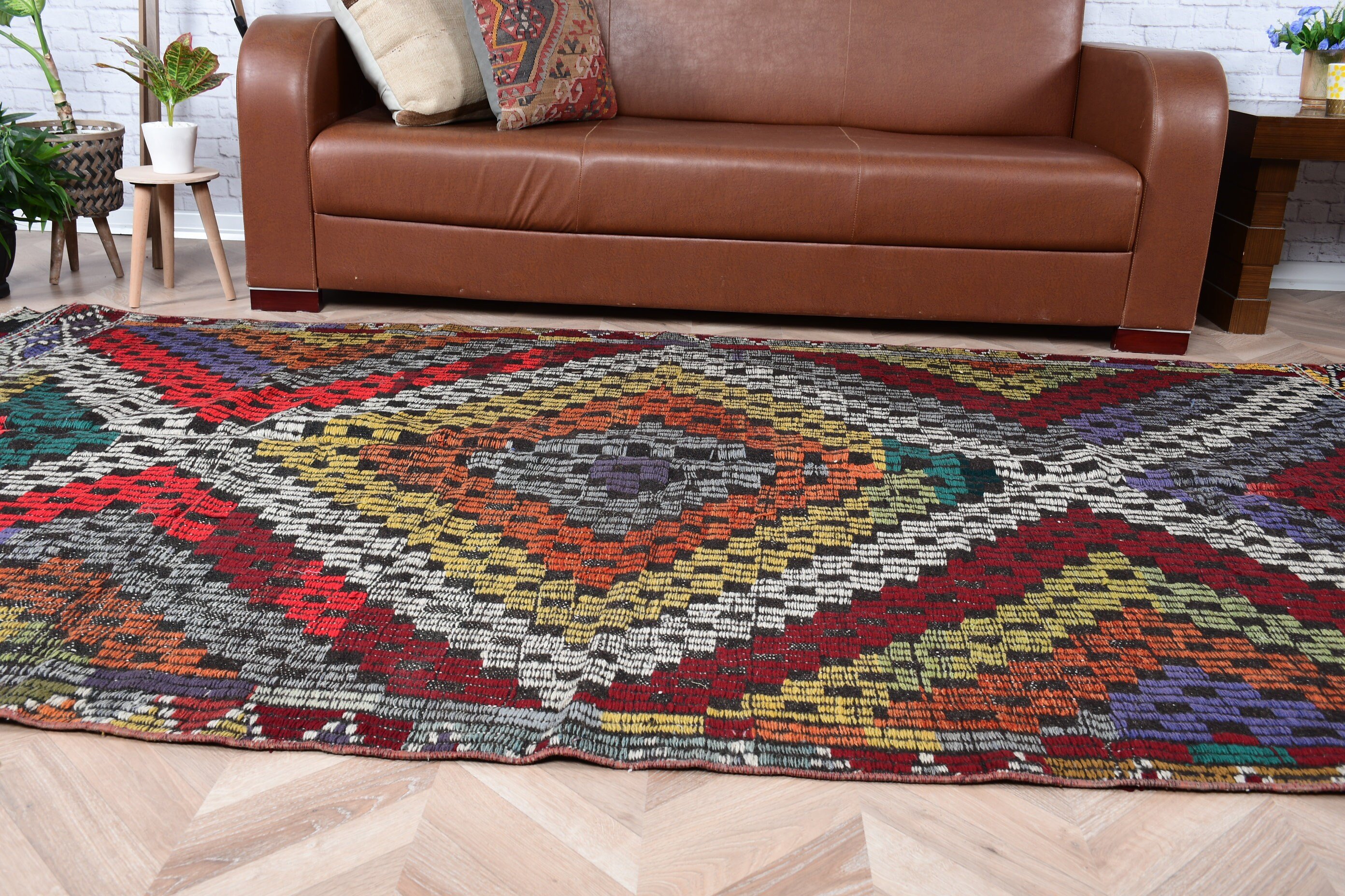 Yatak odası Kilim, 145x289 cm Salon Kilim, Yemek odası Kilim, Salon Kilim, Uşak Kilim, Nostaljik Kilim, Kırmızı Ev dekoru Kilim