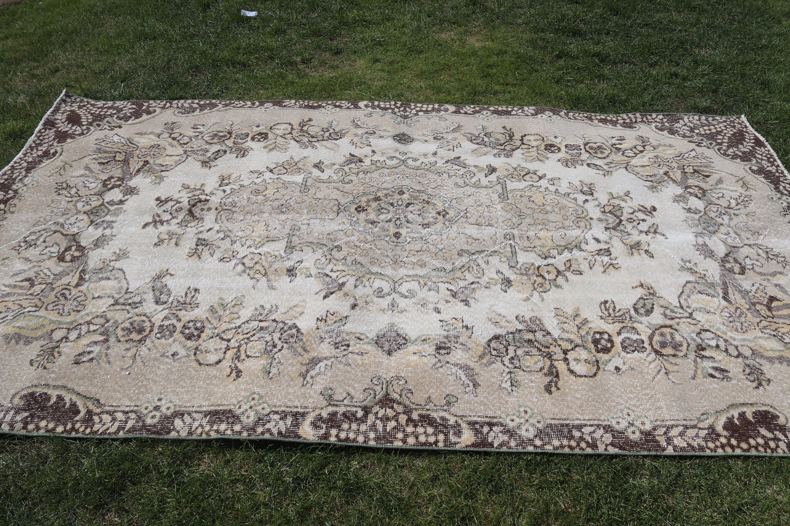 Antika Halılar, Vintage Halılar, Ev Dekorasyonu Halısı, Kahverengi El Dokuma Halılar, Yemek Odası Halıları, 5.3x9.4 ft Büyük Halı, Türk Halısı, Büyük Boho Halısı