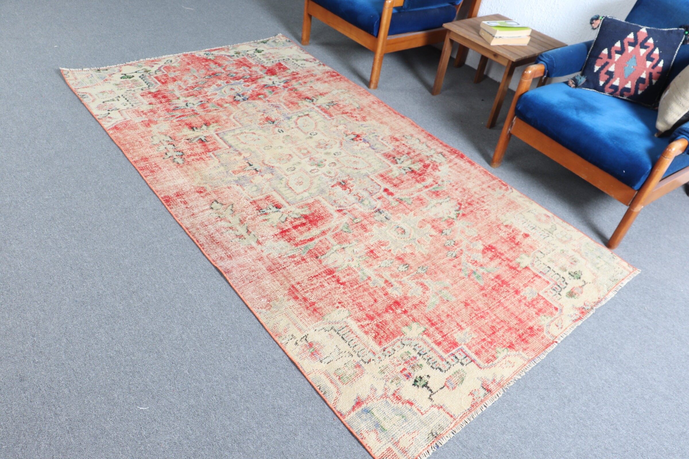 Mutfak Halısı, Türk Halısı, Vintage Halılar, Boho Halısı, Çocuk Halısı, Alan Halıları, 4,4x7,8 ft Alan Halısı, Soğuk Halı, Fas Halısı, Kırmızı Fas Halısı