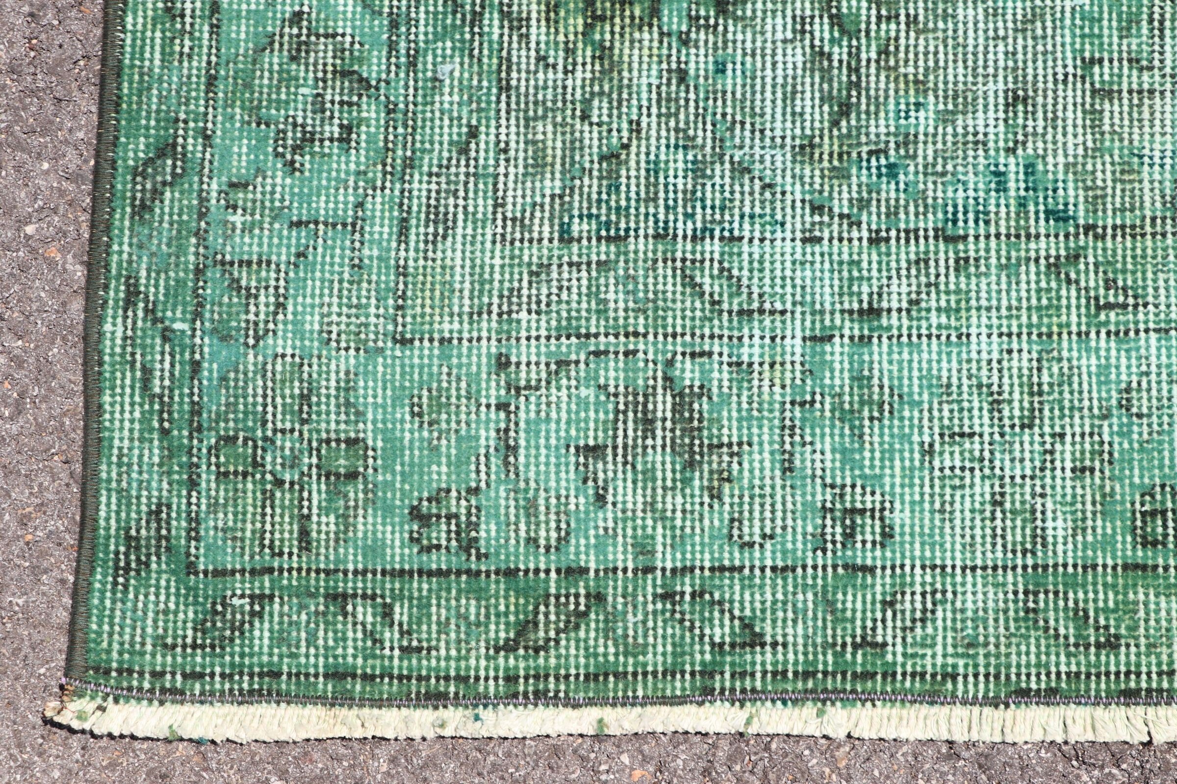 3.7x6.4 ft Accent Rugs, Rugs for Kitchen, Oriental Rugs, Turkish Rug, Vintage Rug, Nursery Rugs, Boho Rug, Kitchen Rug, Green Cool Rug