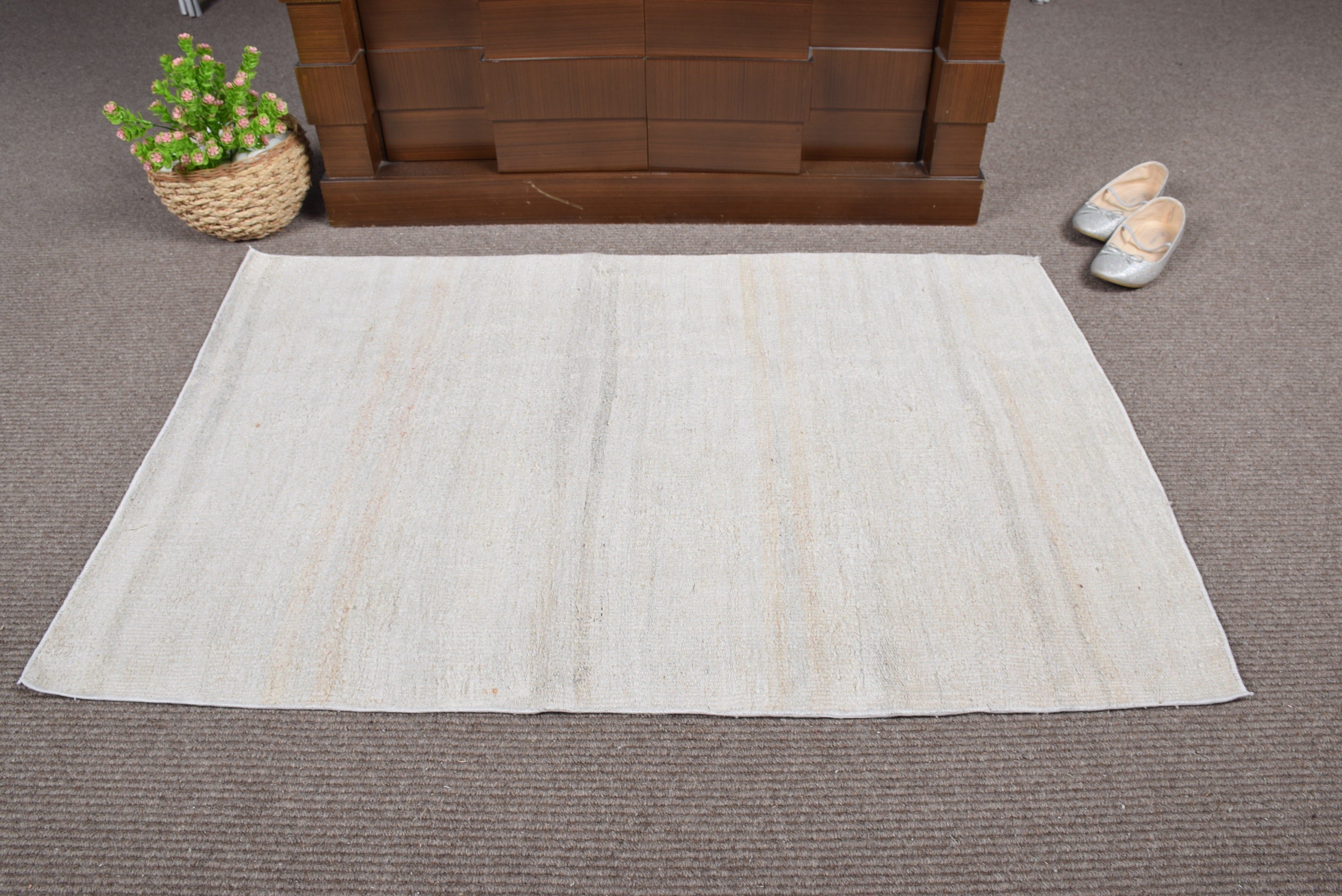 2.5x3.8 ft Small Rug, Bedroom Rug, Kitchen Rug, Vintage Rug, Floor Rugs, Turkish Rug, Entryway Rug Rugs, Beige Anatolian Rugs, Door Mat Rug