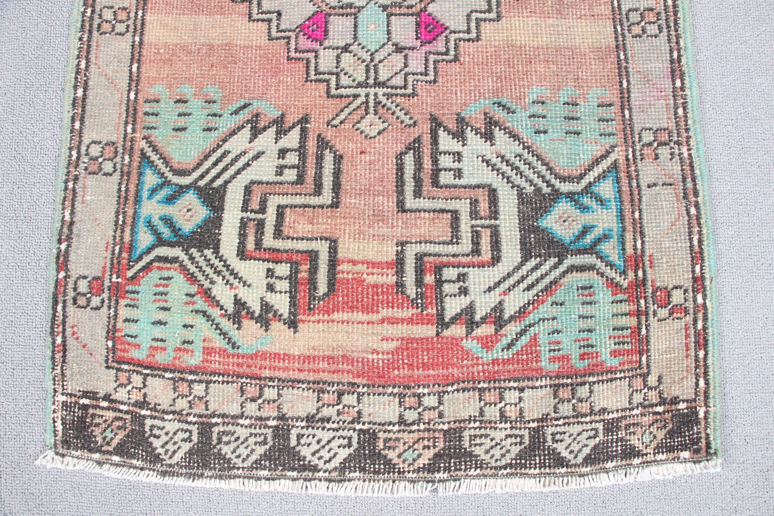 Kapı Paspası Halıları, 1.8x3.2 ft Küçük Halı, Mutfak Halısı, Pastel Halı, Yeşil Ev Dekor Halısı, Vintage Halı, Türk Halısı, Yün Halı, Kapı Paspası Halısı