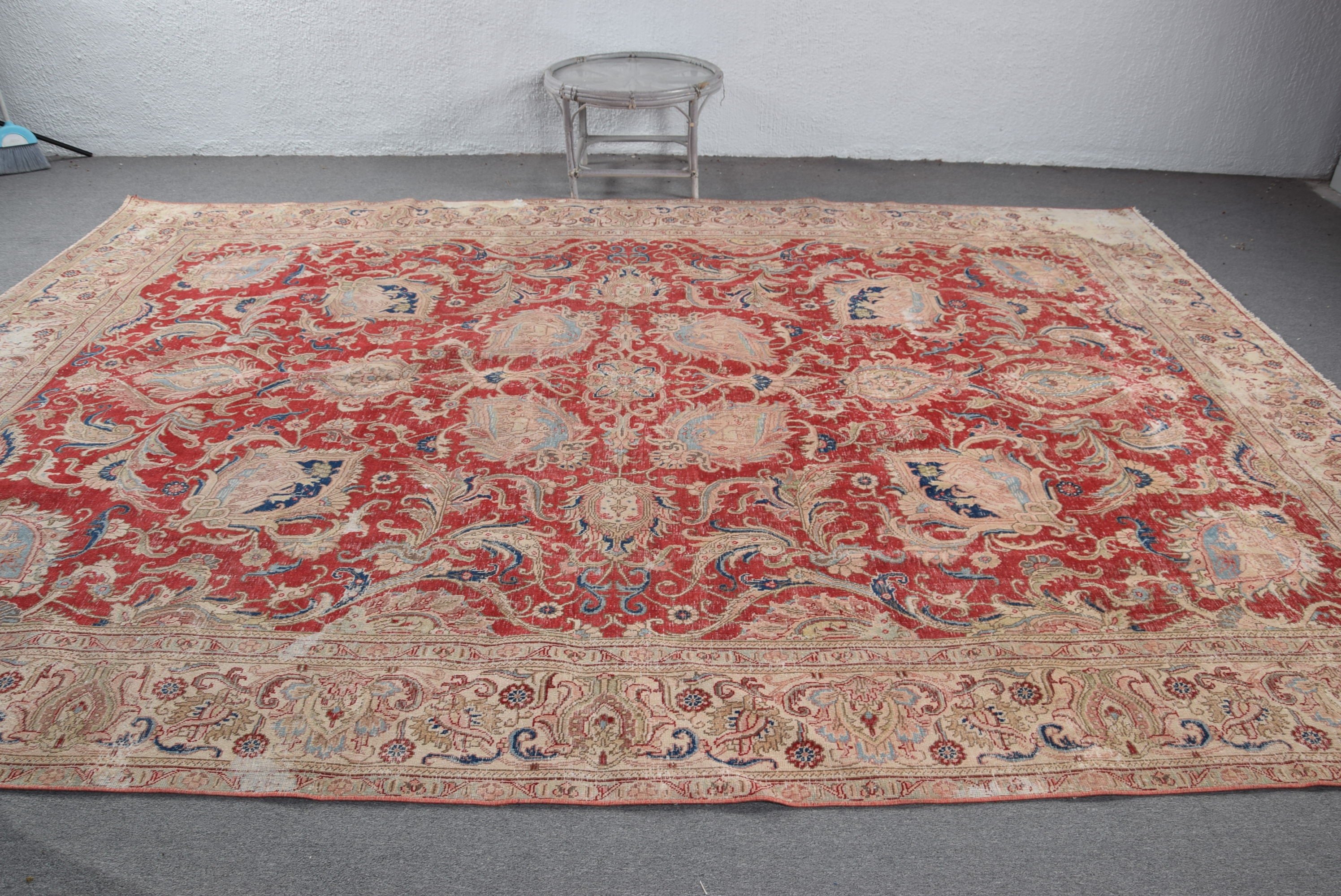 Anadolu Halısı, Salon Halısı, Yer Halısı, Vintage Halı, Türk Halısı, Yemek Odası Halıları, Kırmızı 9.4x13.4 ft Büyük Boy Halı, Türkiye Halıları