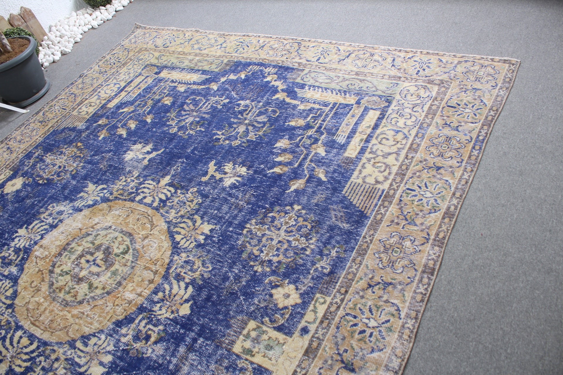 Blue Moroccan Rug, Salon Rug, Oriental Rug, Aztec Rug, Turkish Rug, 8.1x10.9 ft Oversize Rugs, Living Room Rugs, Vintage Rugs, Antique Rug