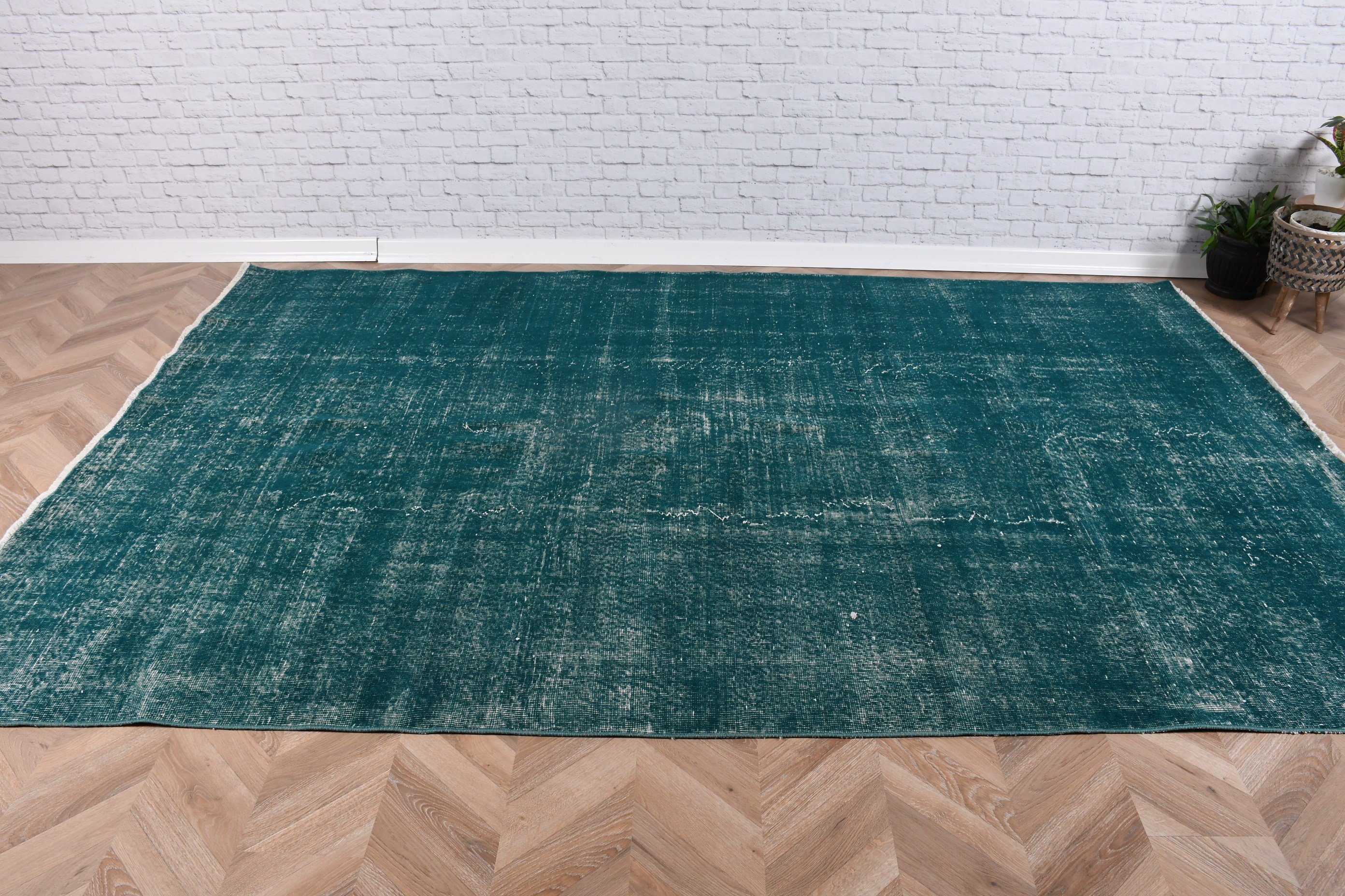 Green Home Decor Rug, 6.2x9.8 ft Large Rug, Flatweave Rug, Turkish Rugs, Bedroom Rugs, Large Oushak Rugs, Moroccan Rugs, Vintage Rug