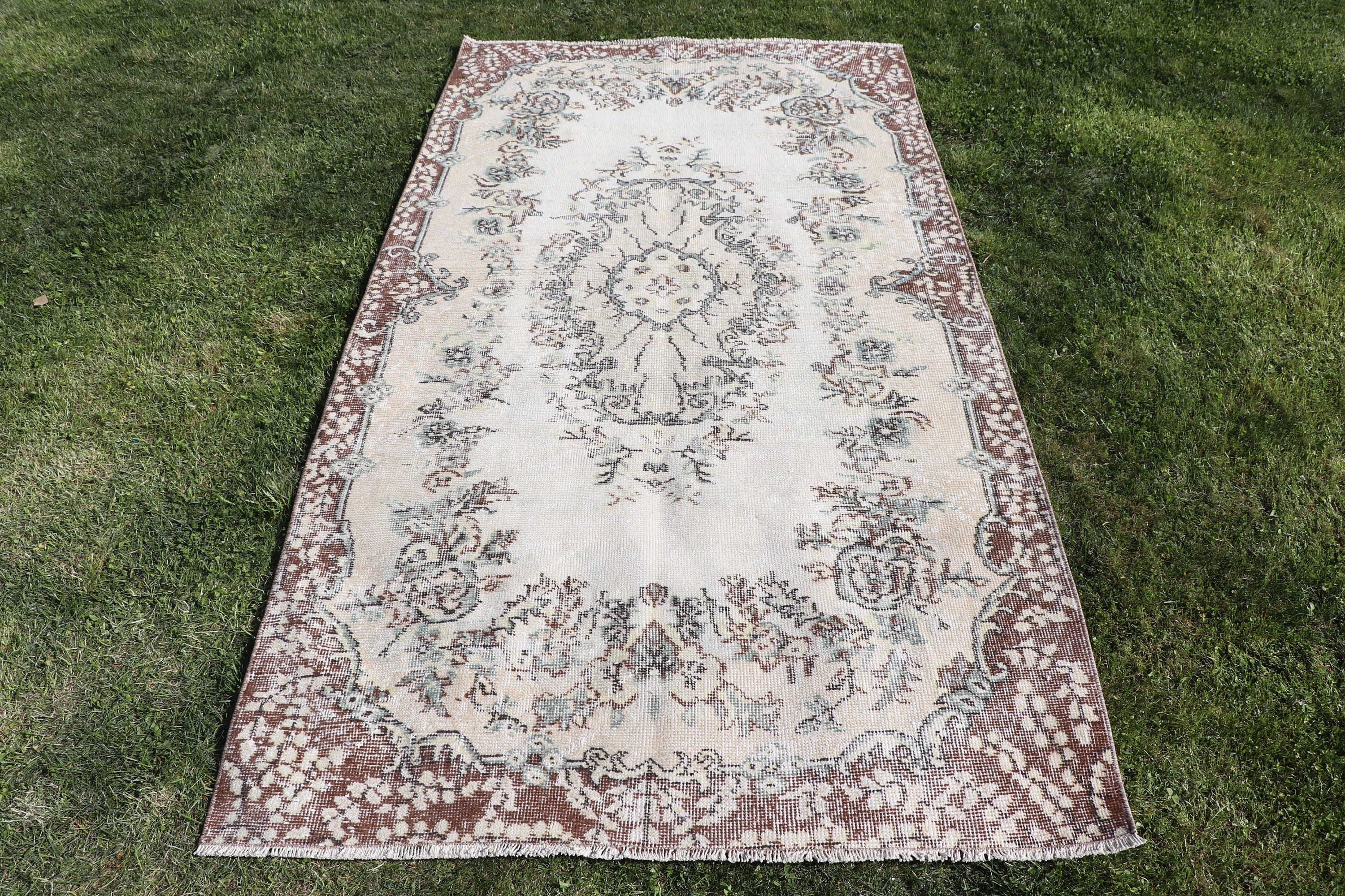 Fas Halıları, 3,8x6,9 ft Alan Halısı, Türk Halısı, Vintage Halılar, Bohem Halısı, Bej Anadolu Halısı, Boho Bölge Halısı, Yer Halısı, Yatak Odası Halısı