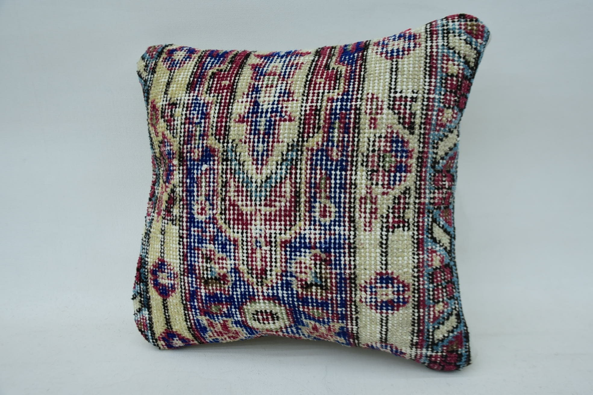 12"x12" Blue Cushion Cover, Pillow for Sofa, Decorative Throw Pillow Sham, Antique Pillows, Gift Pillow, Nautical Throw Cushion