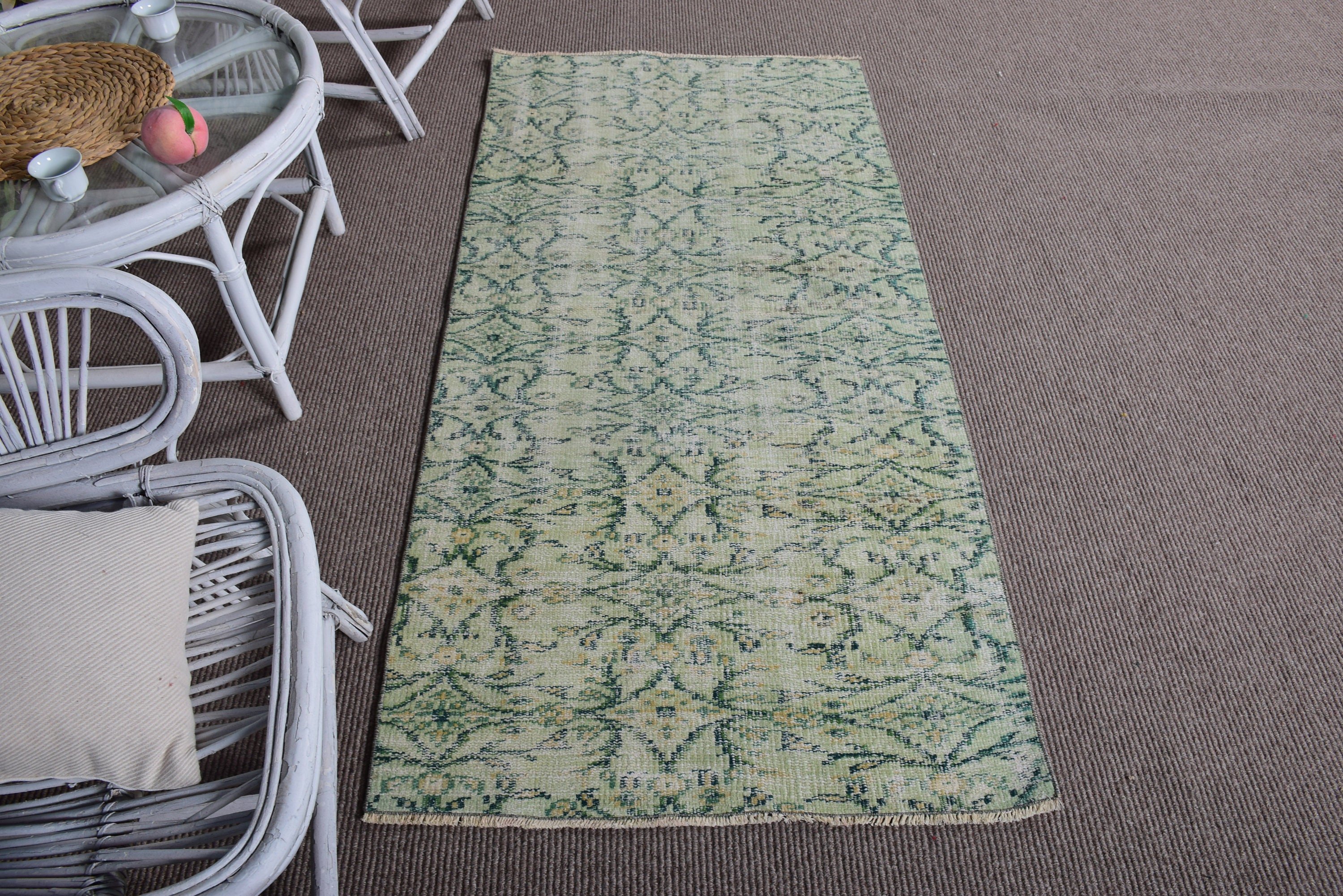 Boho Rug, Nursery Rug, Green Antique Rugs, Organic Rugs, Boho Accent Rugs, Handwoven Rug, Turkish Rugs, Vintage Rug, 2.8x5.8 ft Accent Rug