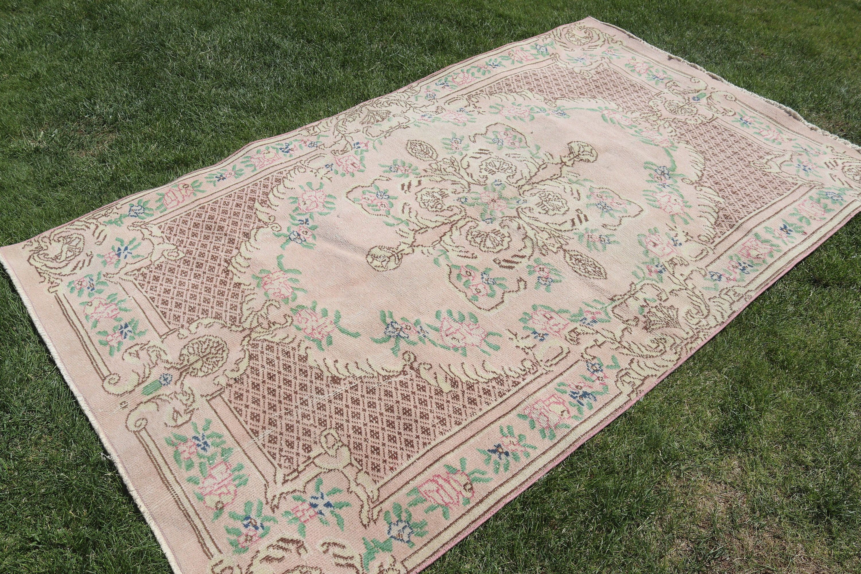 Oushak Bölge Halısı, Mutfak Halıları, Yeşil Anadolu Halısı, Geometrik Halı, 4,7x8 ft Alan Halıları, Boho Halısı, Modern Halı, Vintage Halı, Türk Halısı