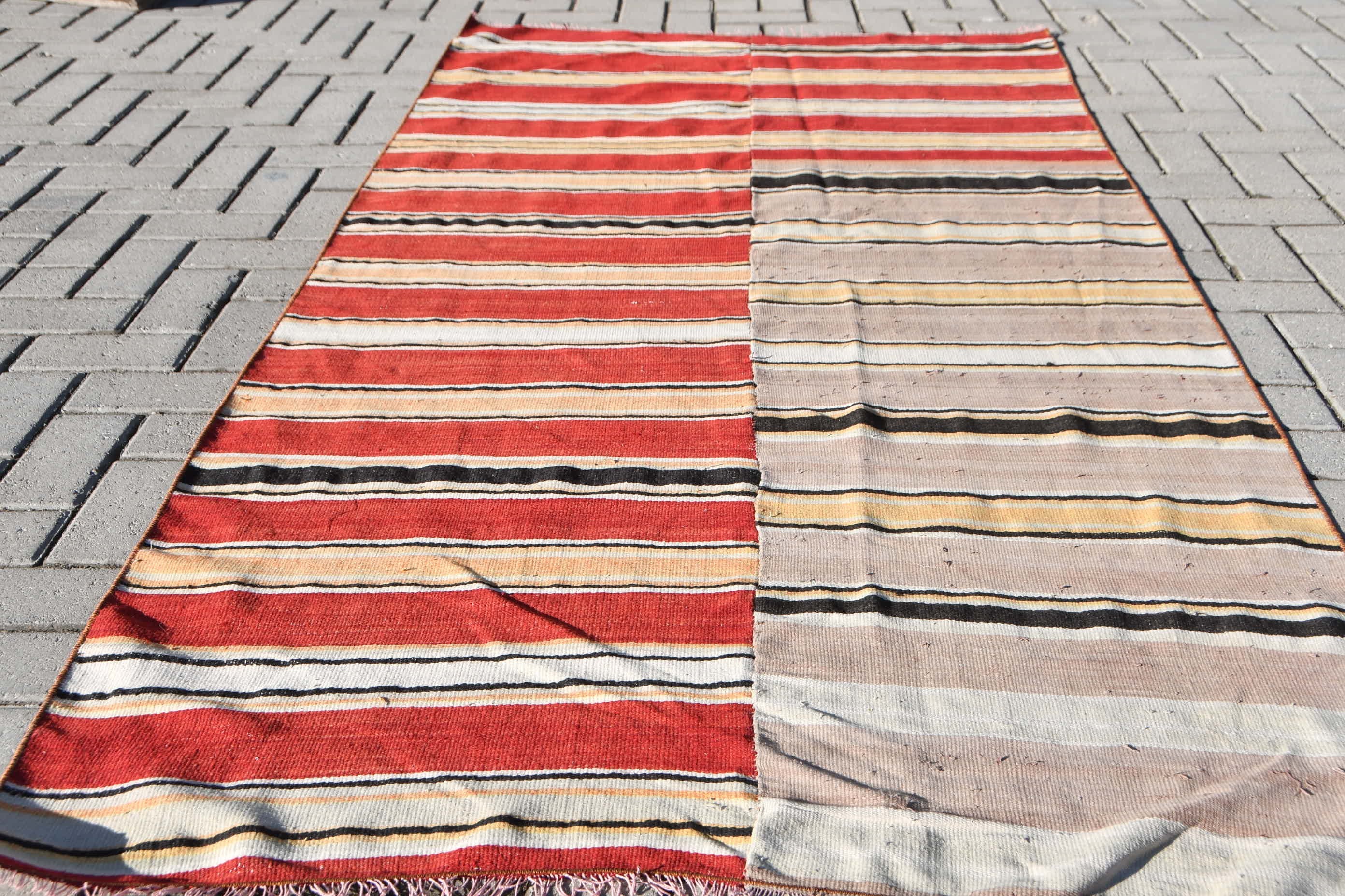 Kitchen Rug, Black Home Decor Rug, Turkish Rug, Vintage Rug, Wool Rugs, Entry Rug, Oriental Rug, Office Rug, Kilim, 3.8x4.4 ft Accent Rug