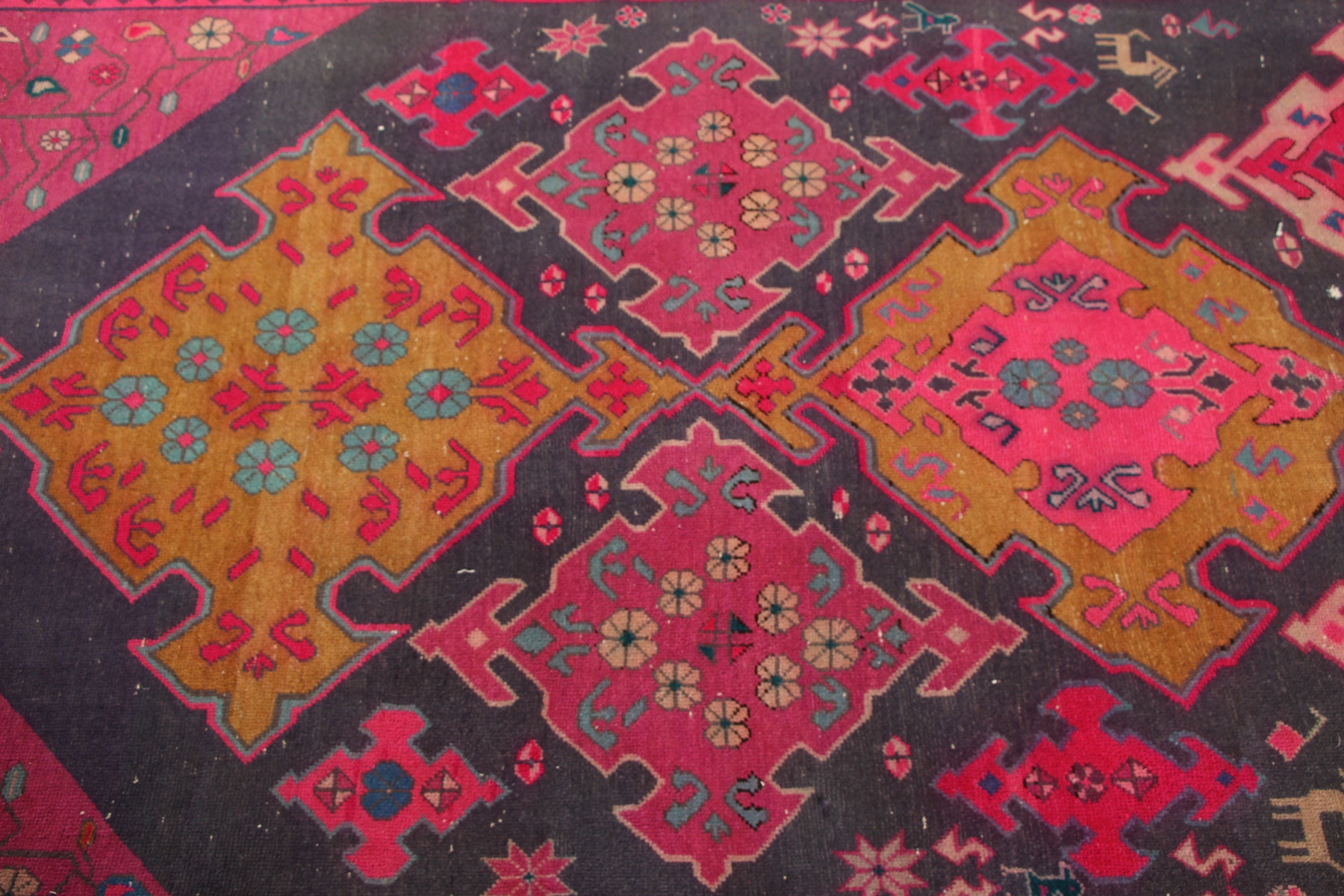 Boho Rug, Turkish Rug, 4.2x11 ft Runner Rug, Floor Rugs, Rugs for Corridor, Vintage Rug, Purple Anatolian Rugs, Stair Rug