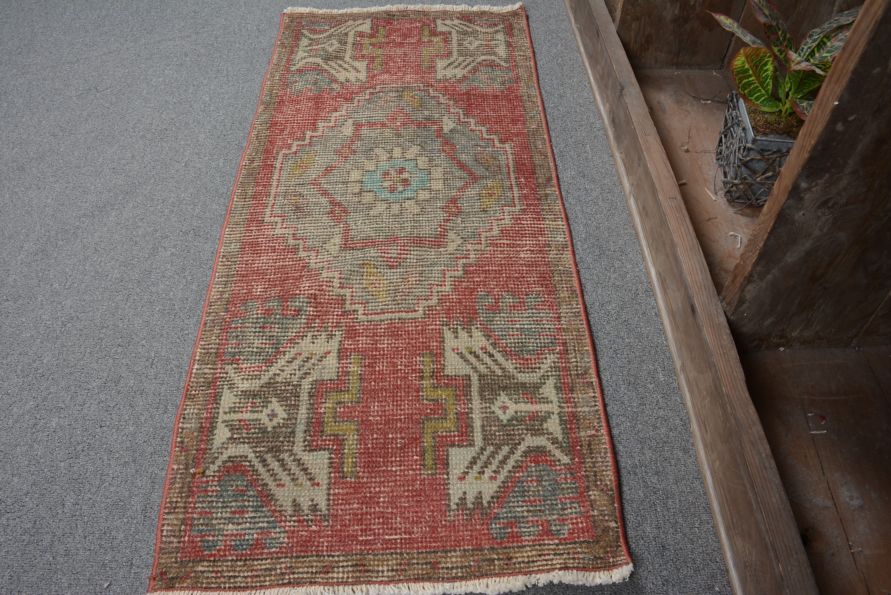 Kırmızı Fas Halıları, Soğuk Halı, Mutfak Halıları, 1,5x3,3 ft Küçük Halı, Araba Paspası Halıları, Vintage Halılar, Araba Paspas Halısı, Türk Halısı