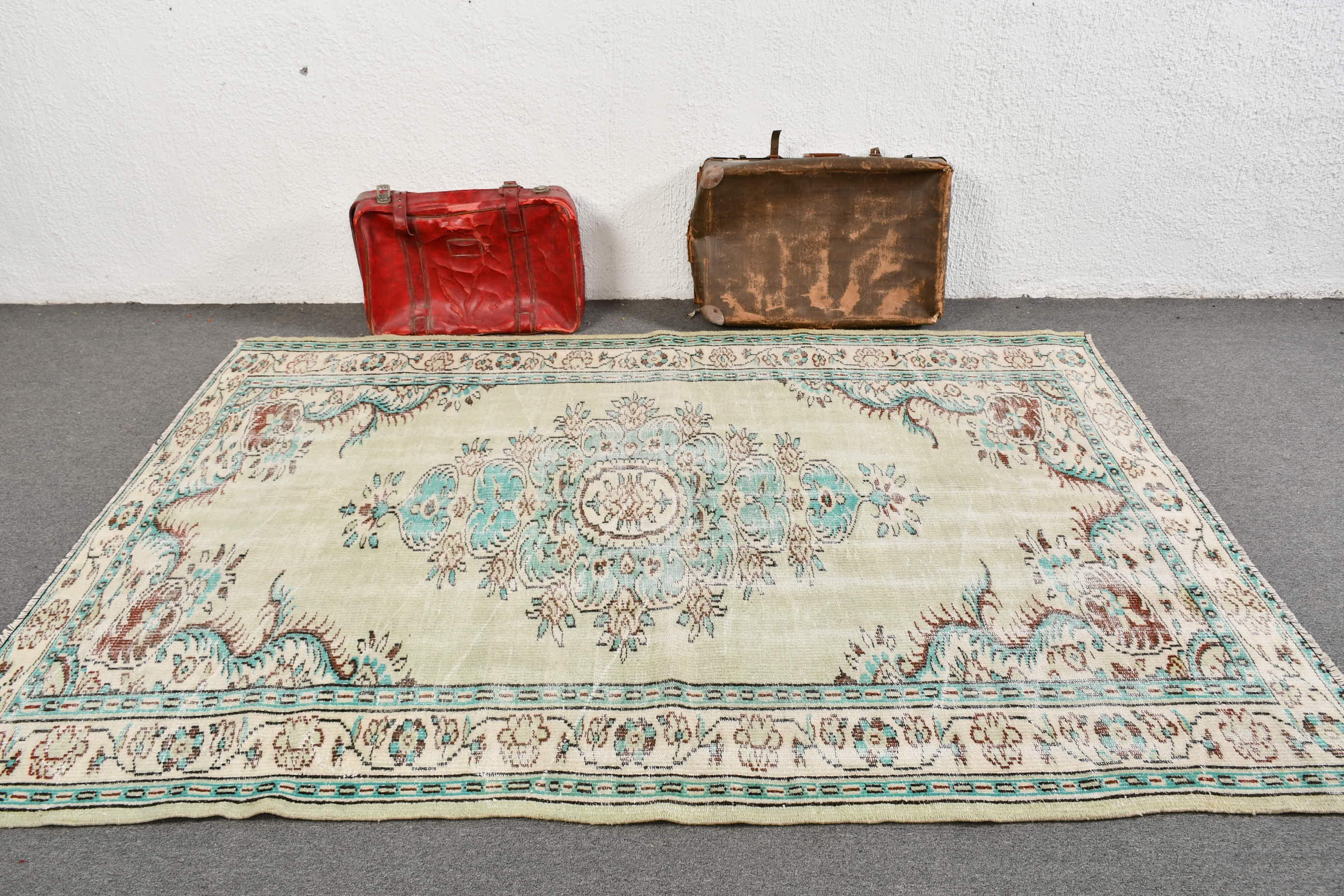 Living Room Rugs, 5.7x8.1 ft Large Rugs, Bedroom Rug, Vintage Rug, Turkish Rug, Green Antique Rug, Kitchen Rug, Dorm Rug