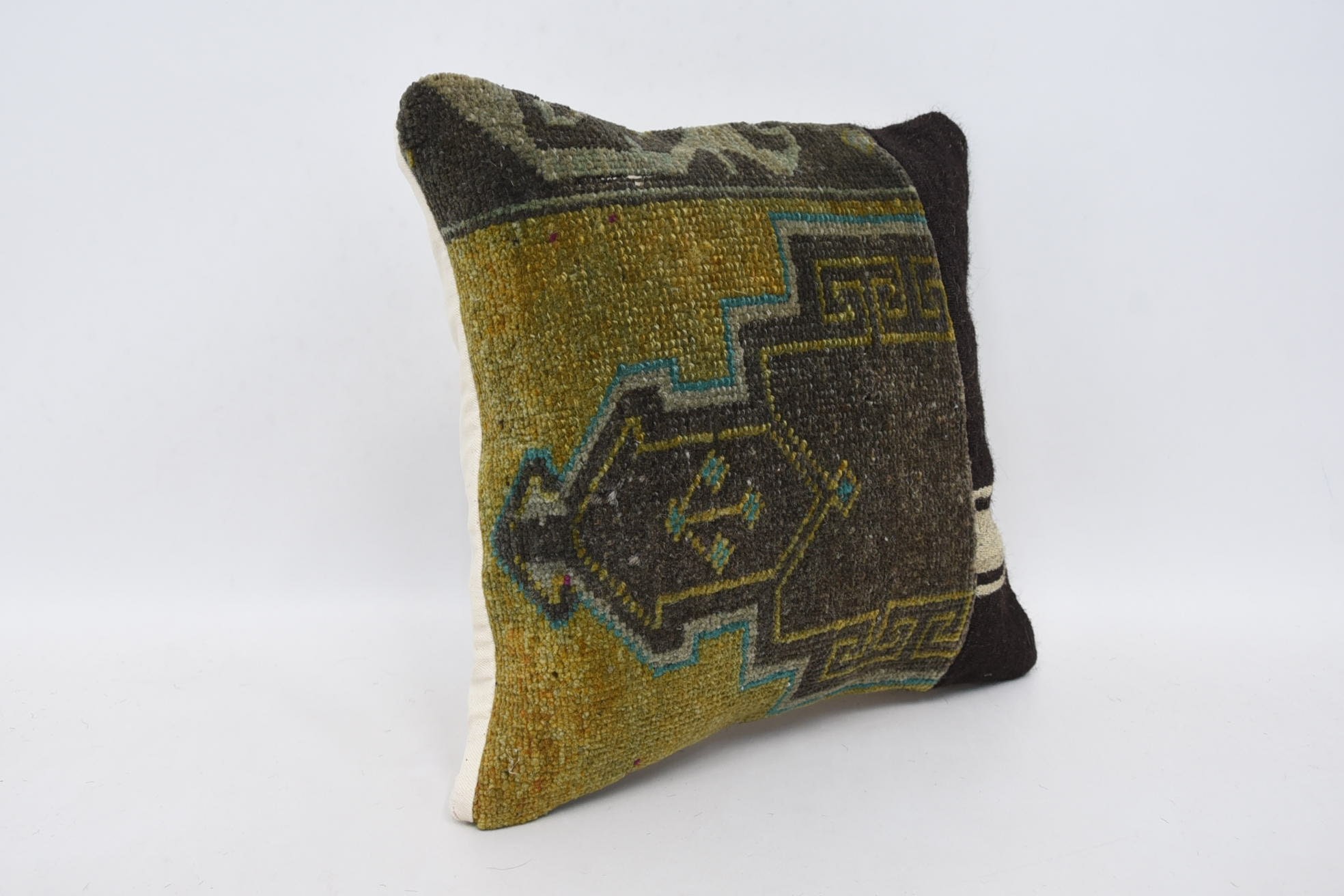 14"x14" Brown Cushion Case, Kilim Pillow Cover, Morroccon Kilim Cushion Cushion, Boho Pillow, Ethnical Kilim Rug Pillow