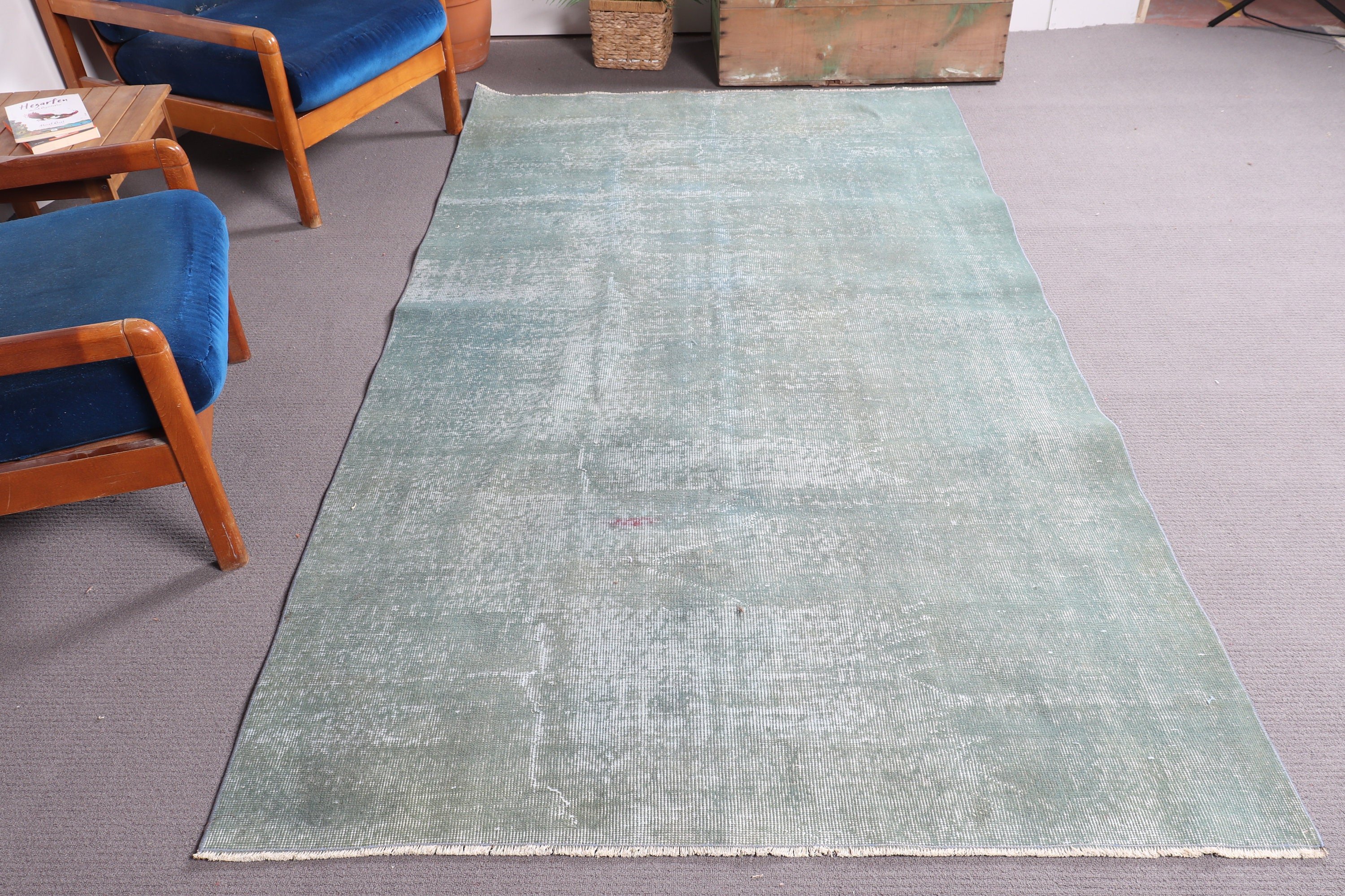 Green Cool Rug, Vintage Rugs, Turkish Rugs, Salon Rug, Home Decor Rug, Antique Rugs, 4.9x8.5 ft Large Rug, Rugs for Salon, Bedroom Rugs