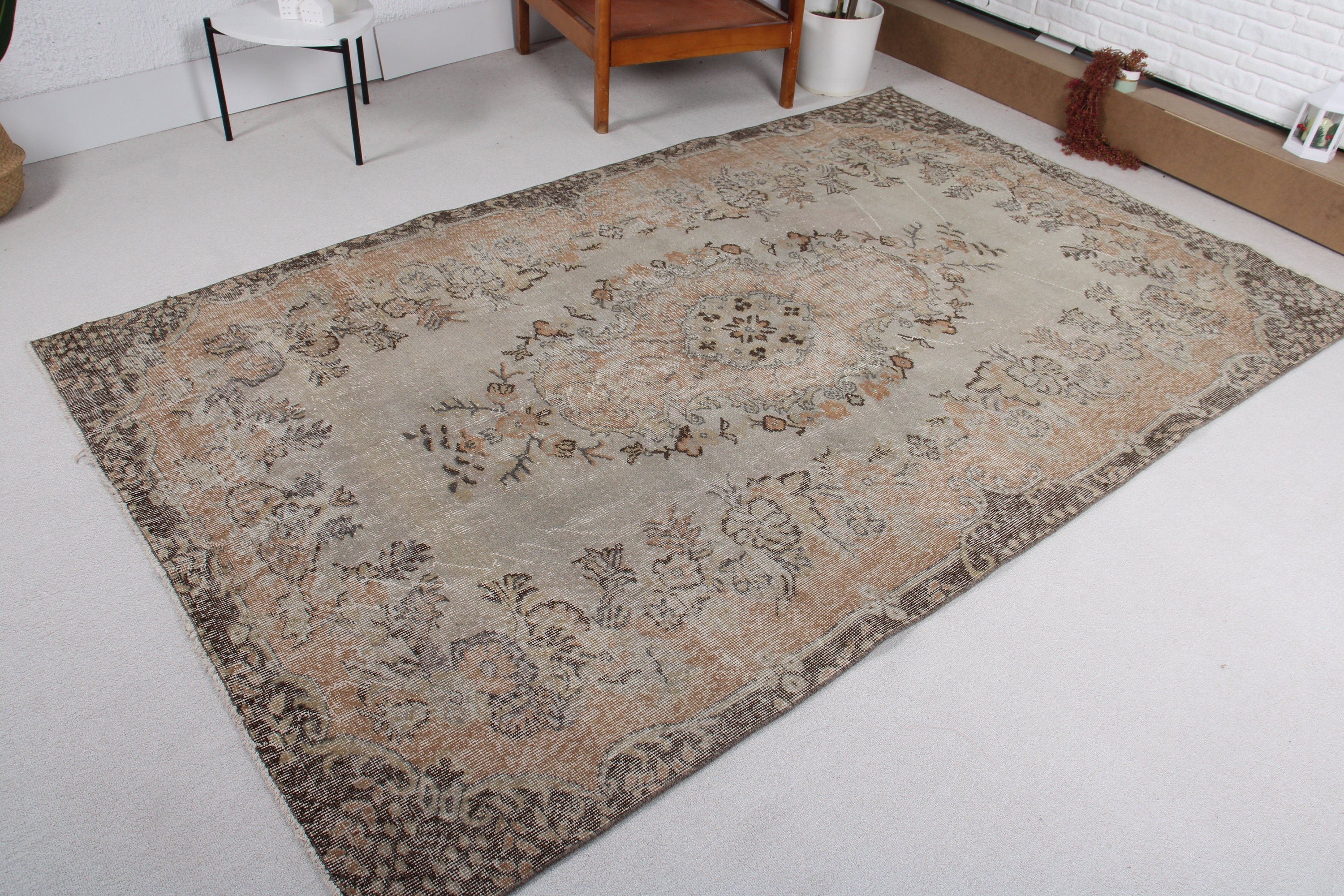 Büyük Oushak Halıları, Yatak Odası Halısı, Gri Soğuk Halılar, Vintage Halılar, Anadolu Halıları, Yemek Odası Halıları, Türk Halısı, 5,5x8,8 ft Büyük Halı