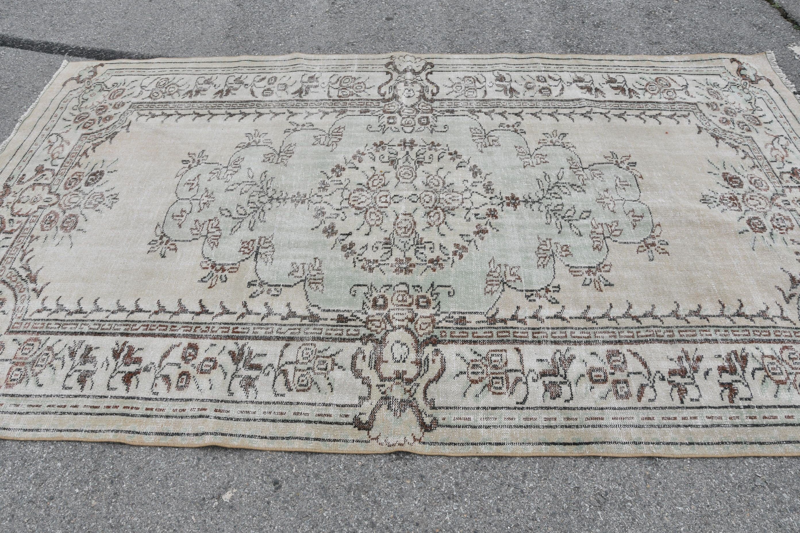 Living Room Rugs, Home Decor Rug, Dining Room Rugs, Oushak Rug, 5.7x9.5 ft Large Rugs, Turkish Rug, Green Anatolian Rug, Vintage Rug