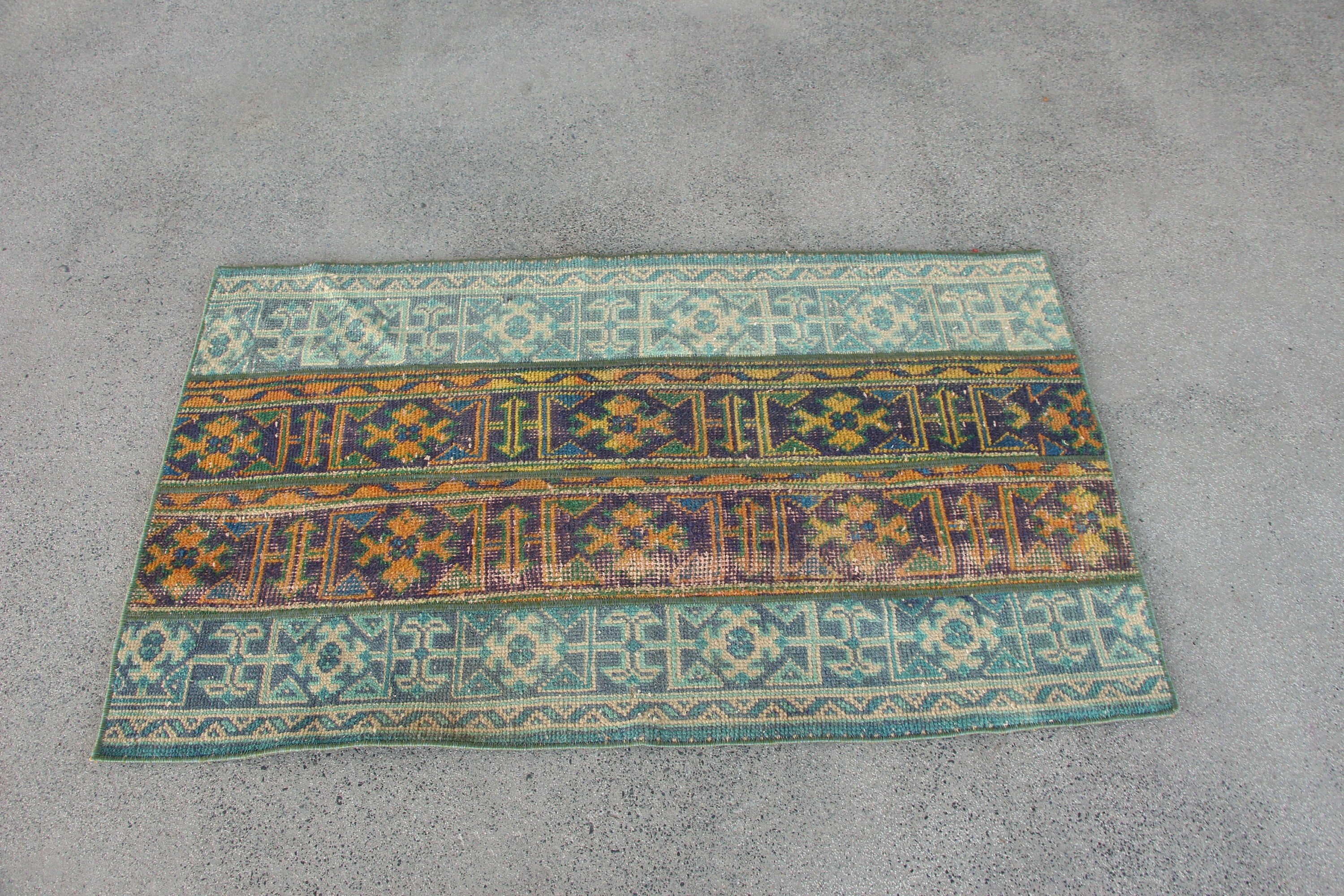 2.5x4.2 ft Small Rug, Vintage Rug, Kitchen Rug, Bedroom Rug, Rugs for Nursery, Turkish Rug, Blue Moroccan Rug, Nursery Rug, Oriental Rug