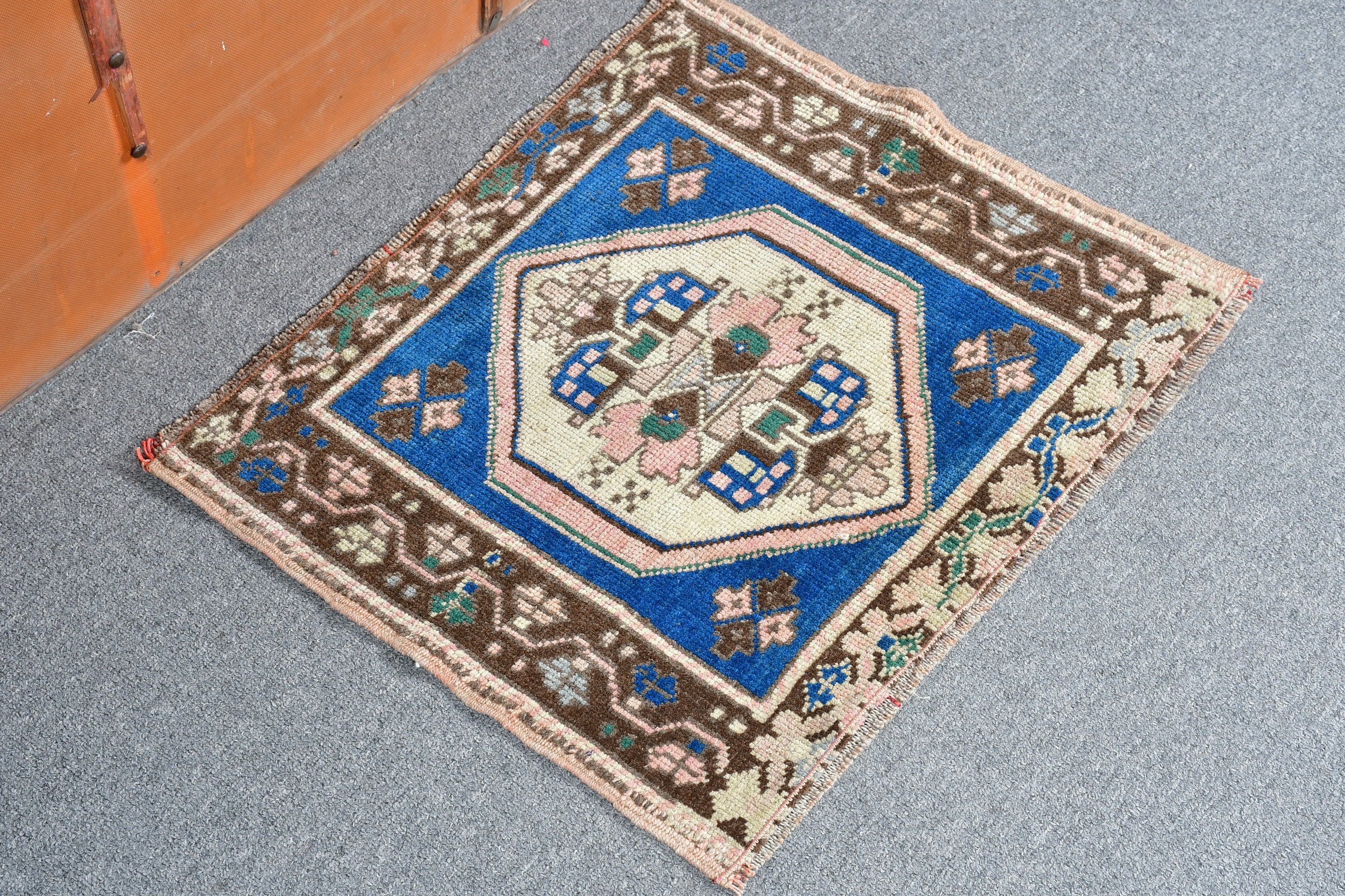 Bedroom Rug, Brown Oushak Rugs, 1.6x1.9 ft Small Rugs, Vintage Rug, Nursery Rug, Turkish Rugs, Oriental Rugs, Cool Rug, Rugs for Kitchen