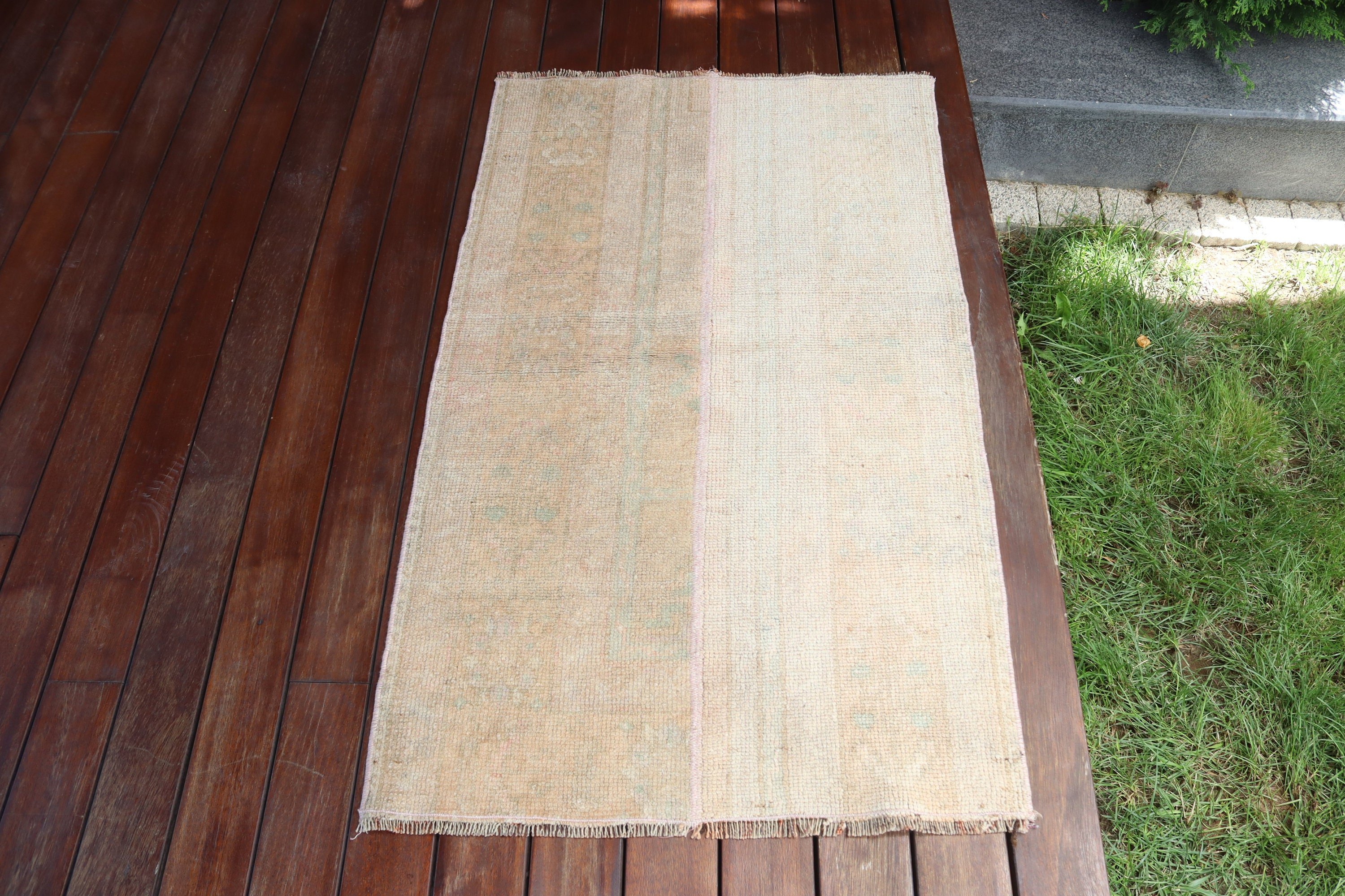 Vintage Halılar, Giriş Halısı, 2.2x3.6 ft Küçük Halılar, Bej Oryantal Halılar, Türk Halısı, Bohem Halıları, Ev Dekorasyonu Halısı, Banyo Halısı