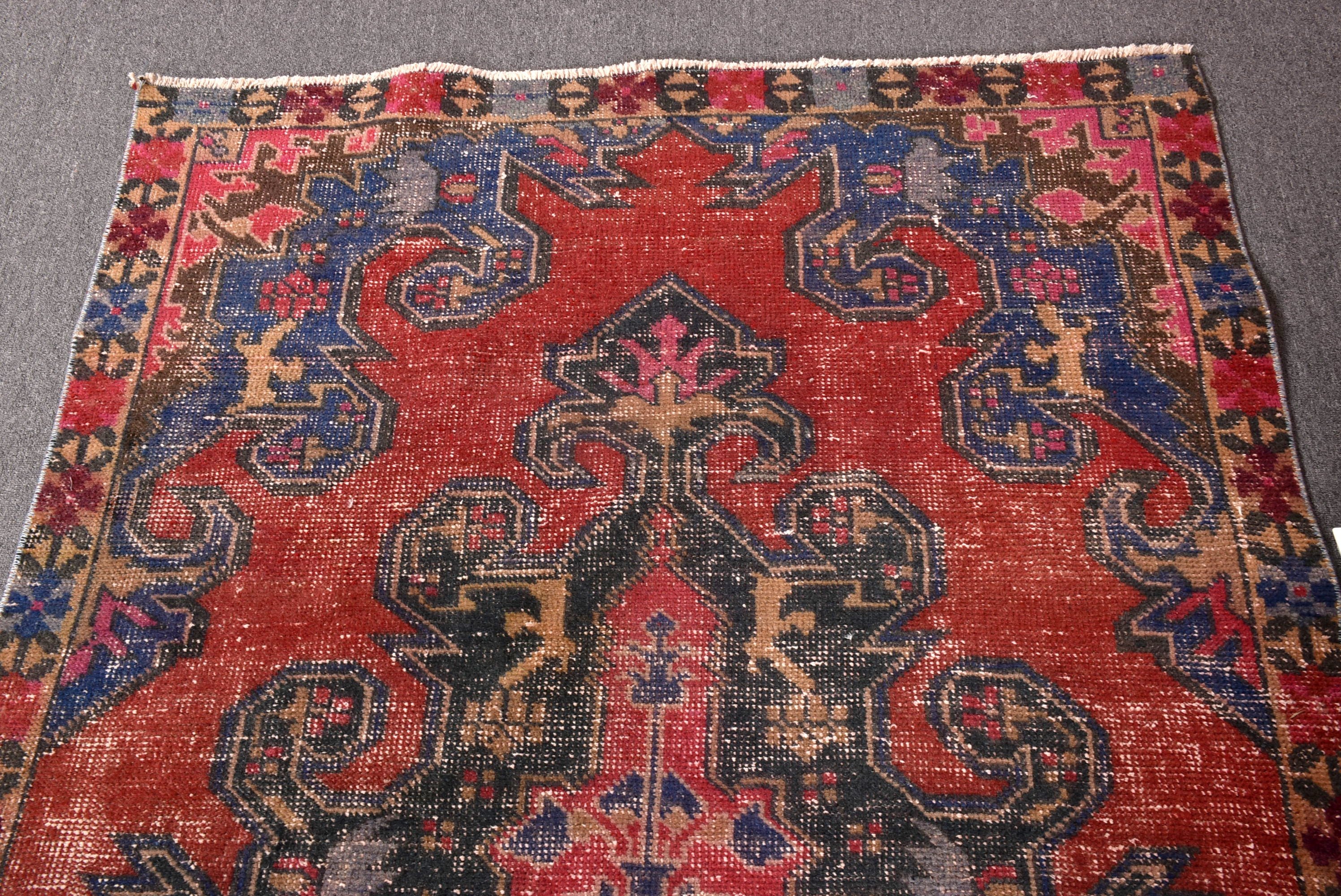 Vintage Area Rug, Outdoor Rug, Living Room Rugs, Modern Rugs, Vintage Rugs, 4.3x7 ft Area Rugs, Turkish Rugs, Red Wool Rugs