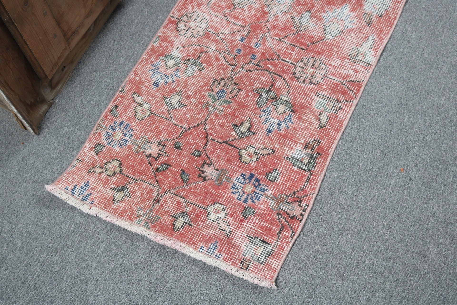 Boho Rugs, Entry Rugs, Office Rug, Antique Rugs, Turkish Rugs, 1.6x3.3 ft Small Rugs, Vintage Rugs, Small Boho Rug, Red Geometric Rug