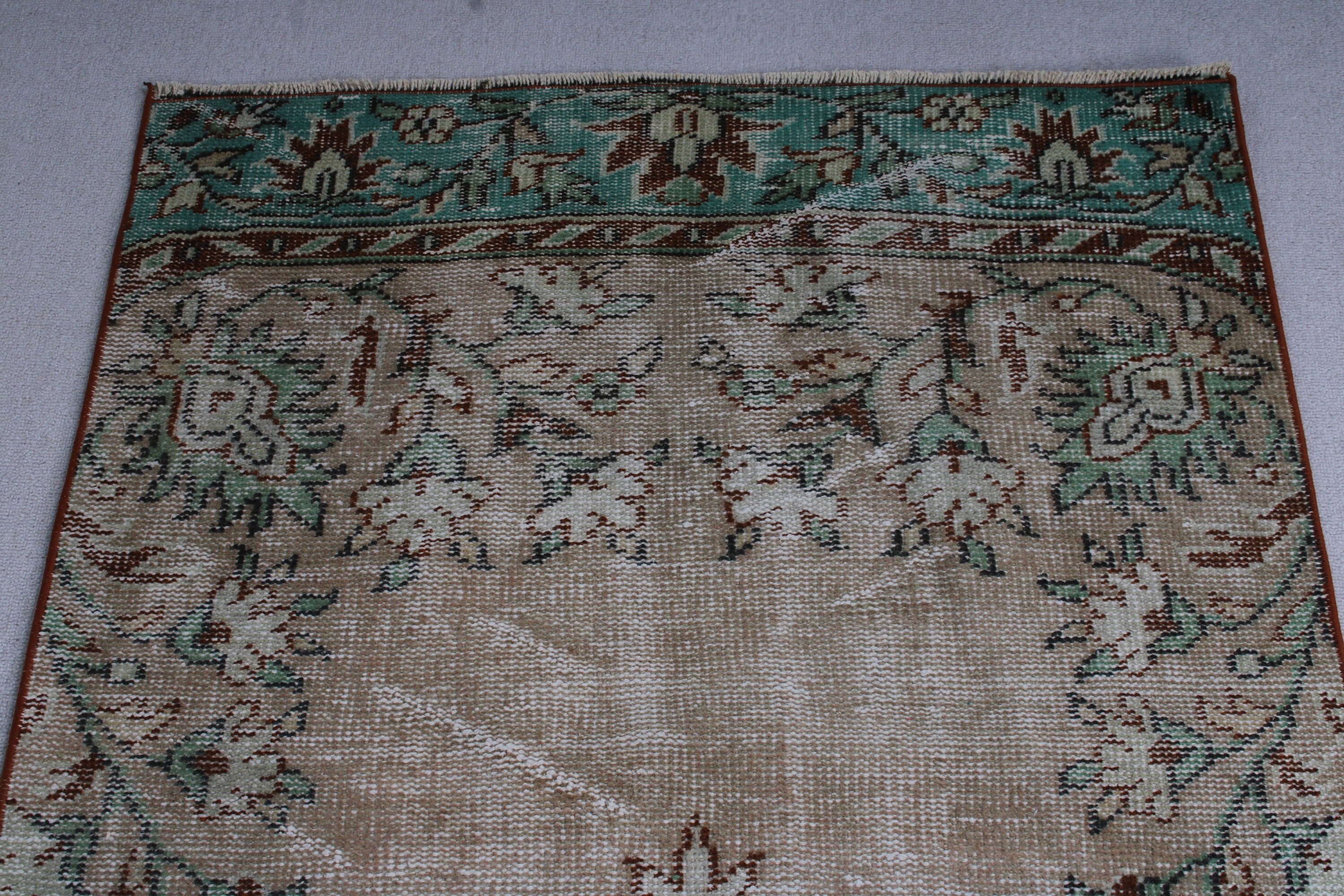 Vintage Halılar, Uzun Yolluk Halı, Türk Halısı, Fas Halıları, Lüks Halılar, Kahverengi Fas Halıları, 3.2x9.3 ft Runner Halısı, Vintage Runner Halısı