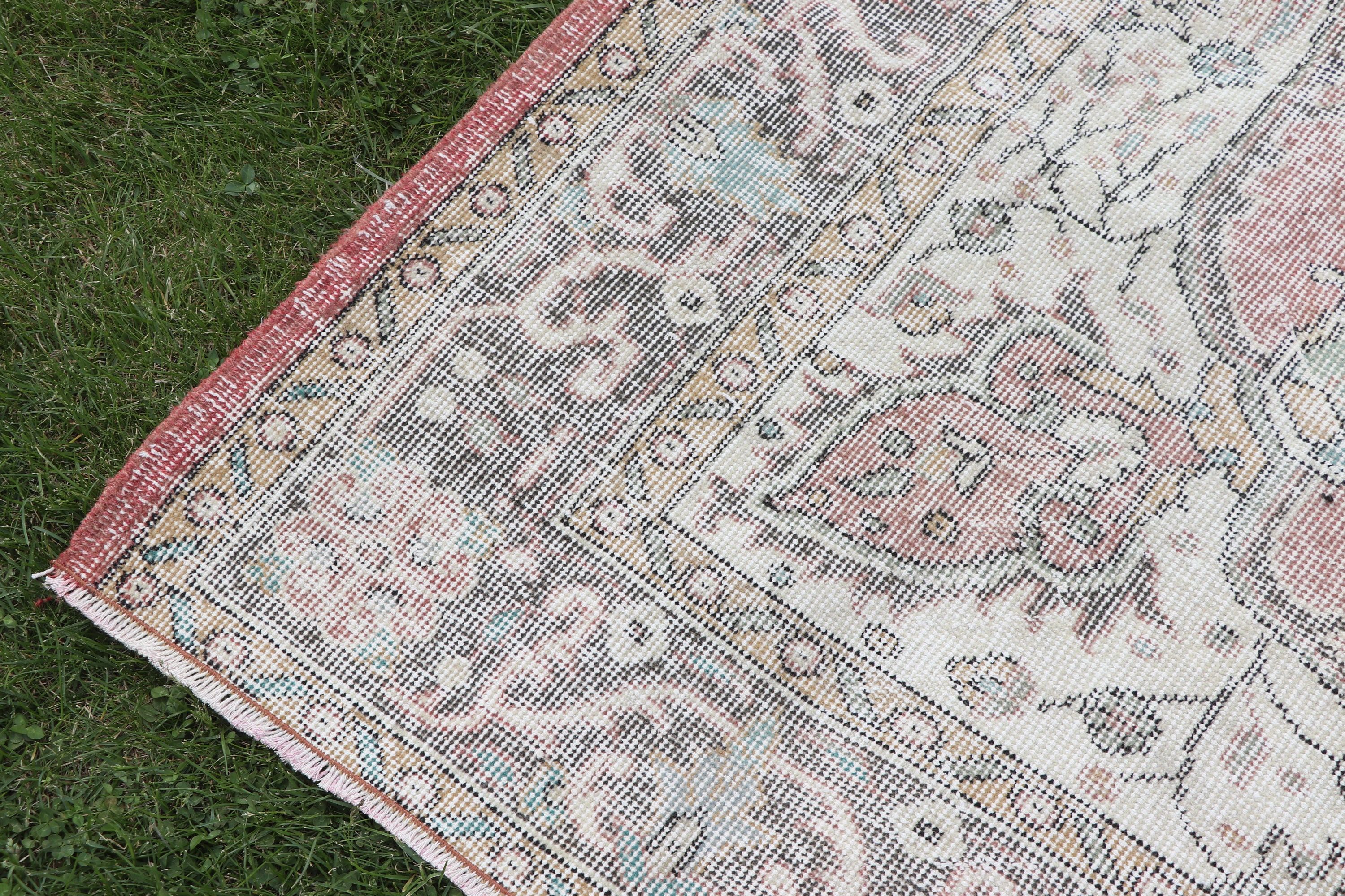 Turkish Rug, Office Rug, 6x9.7 ft Large Rug, Vintage Rugs, Handwoven Rug, Large Boho Rug, Bedroom Rugs, Red Oriental Rugs, Boho Rugs