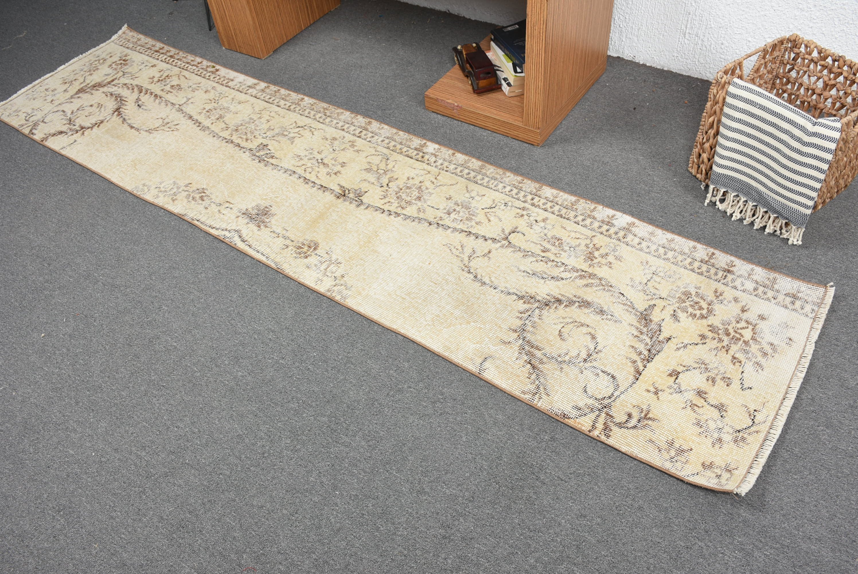 Kitchen Rugs, Beige Anatolian Rug, Stair Rug, Rugs for Corridor, Vintage Rugs, Cool Rug, 2x8.3 ft Runner Rug, Turkish Rug