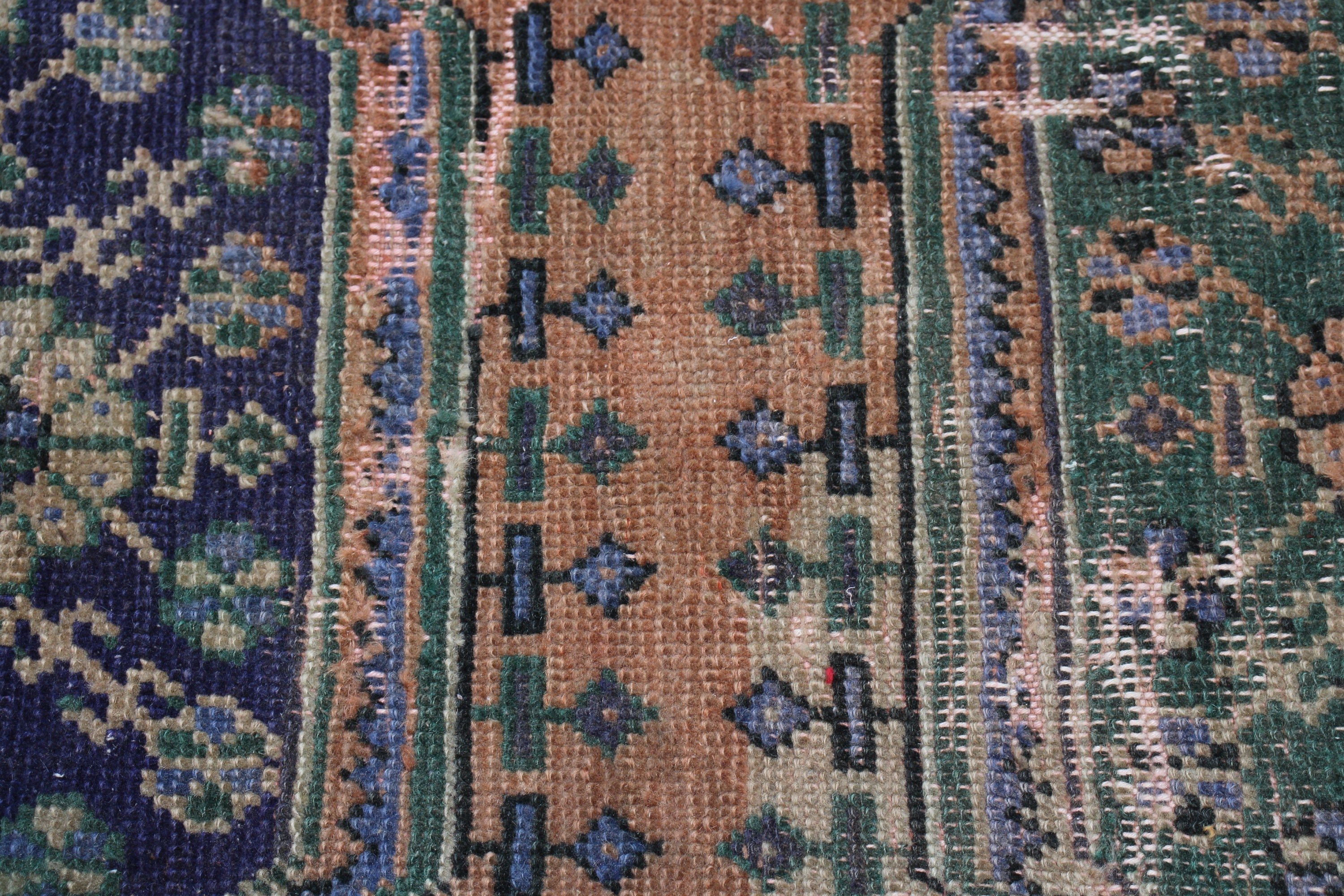 Araba Mat Halısı, 2.9x3.1 ft Küçük Halı, Mutfak Halısı, Sevimli Halılar, Ev Dekorasyonu Halısı, Turuncu Fas Halıları, Vintage Halı, Türk Halısı