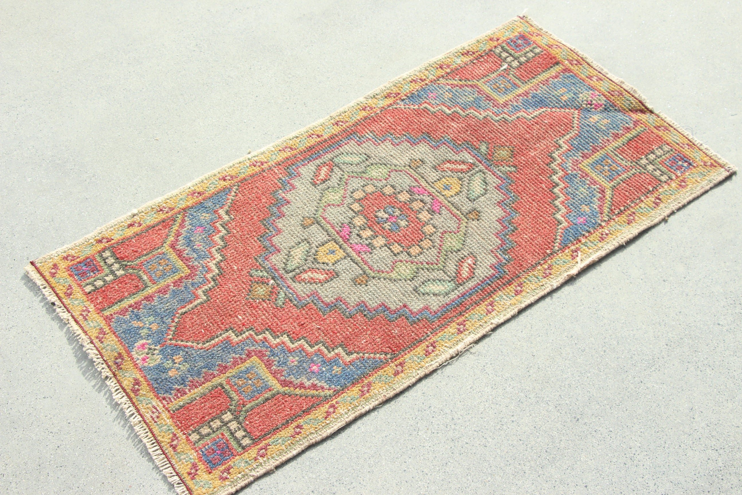 Red Neutral Rug, Bedroom Rug, Vintage Rugs, Small Boho Rugs, Luxury Rug, Door Mat Rug, 1.6x3.2 ft Small Rugs, Handmade Rug, Turkish Rugs