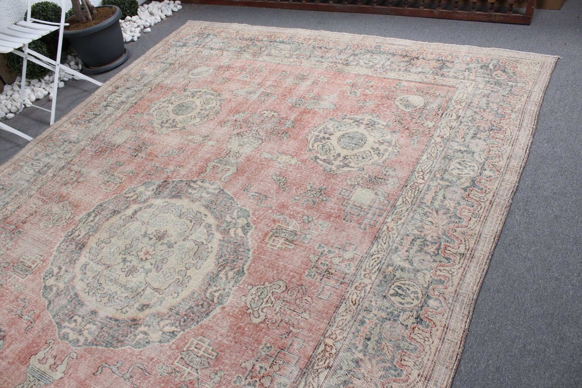 Cute Rug, Vintage Rug, Turkish Rug, Home Decor Rugs, Anatolian Rug, Living Room Rugs, Red Oushak Rug, Saloon Rugs, 8x11.3 ft Oversize Rug