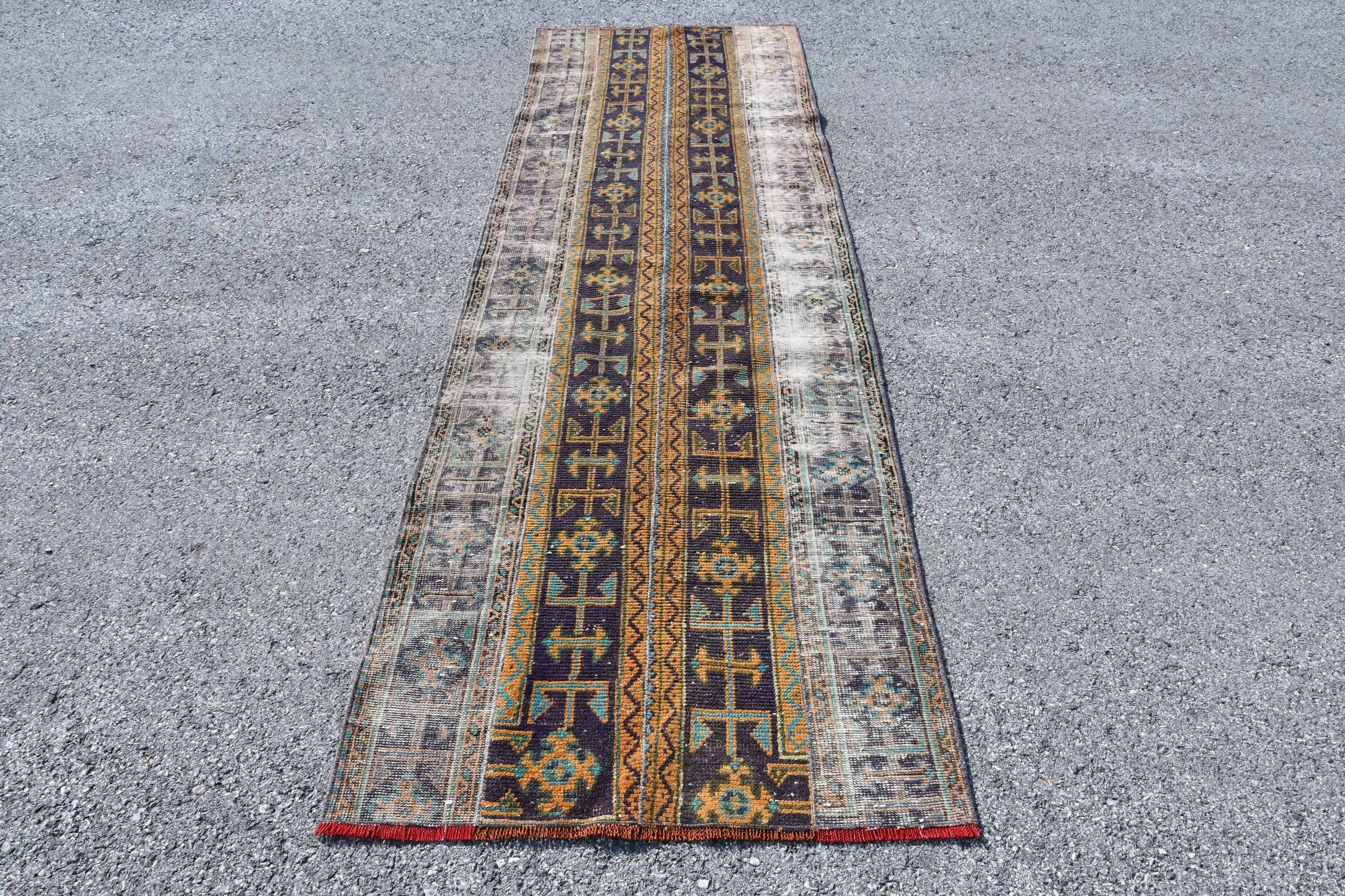 Nomadic Rugs, Kitchen Rug, Corridor Rug, Floor Rugs, Oriental Rugs, Turkish Rugs, Orange Moroccan Rug, Vintage Rug, 3.2x10.3 ft Runner Rug