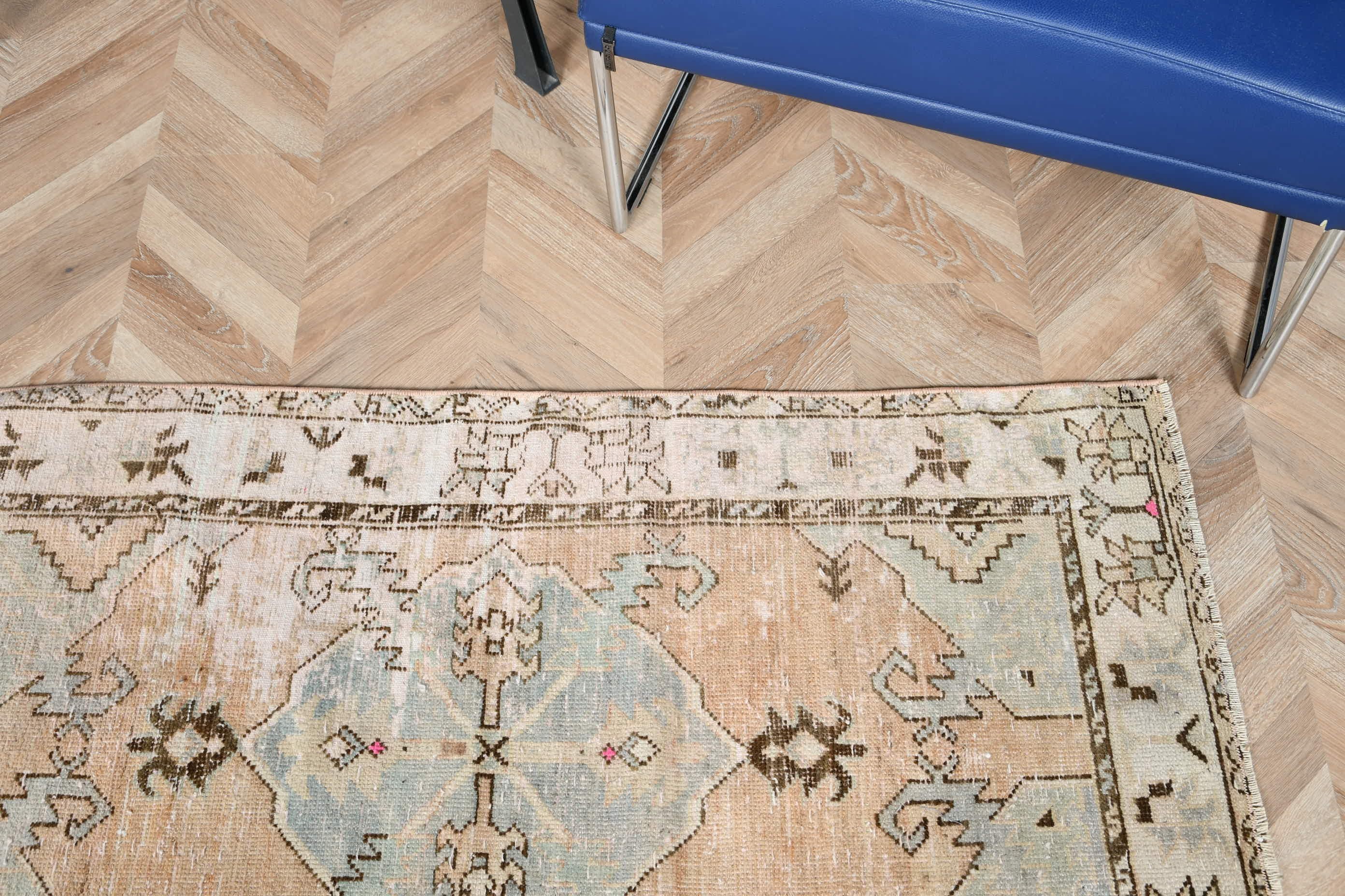 Duvara Asılı Halı, Araba Paspas Halıları, Turuncu Yün Halı, Türk Halıları, Organik Halı, Anadolu Halısı, Vintage Halılar, 2,5x4,4 ft Küçük Halı