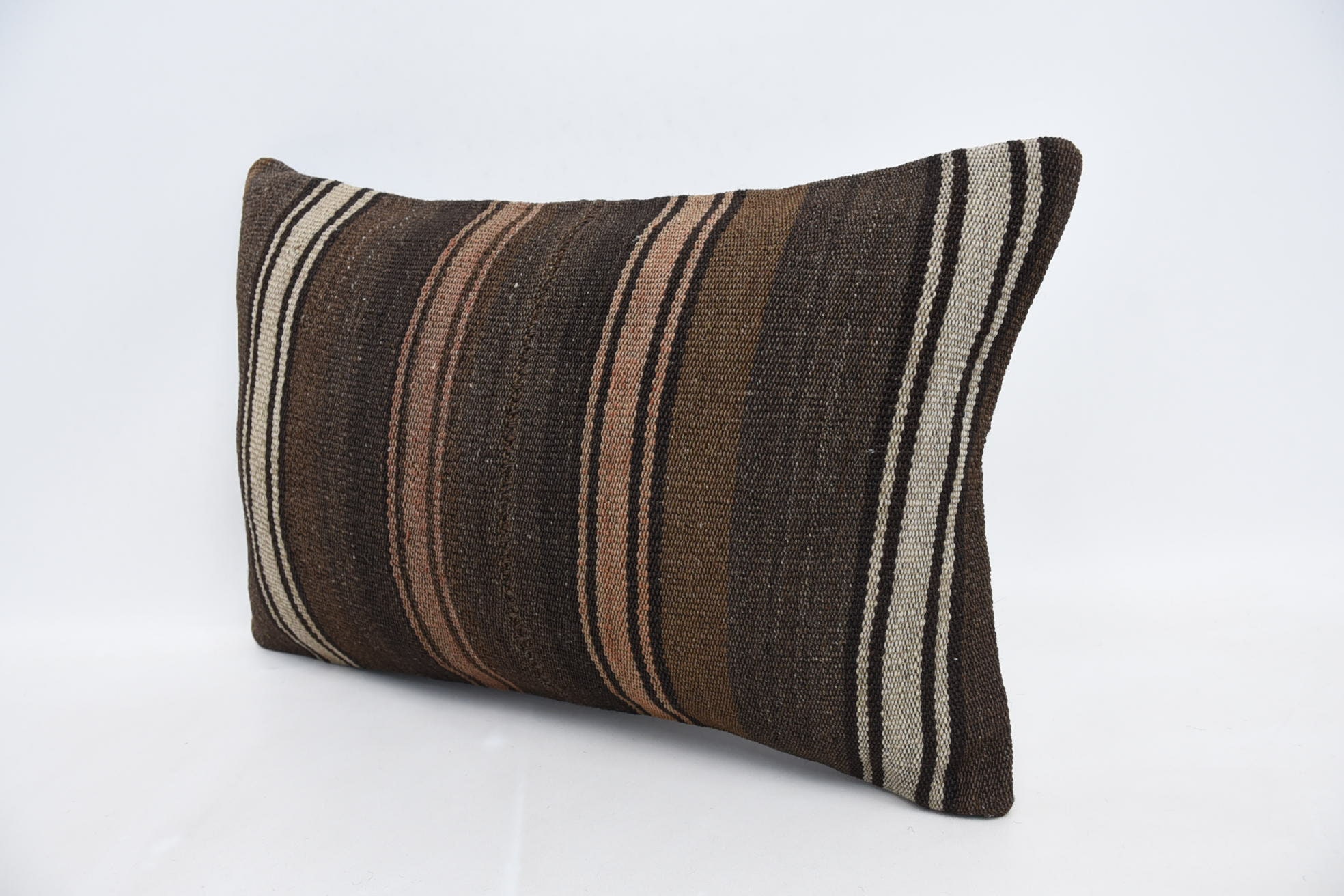 Farmhouse Pillow Sham, Decorative Pillow Case, Kilim Pillow Cover, Boho Pillow, 16"x24" Brown Pillow Cover, Home Decor Pillow
