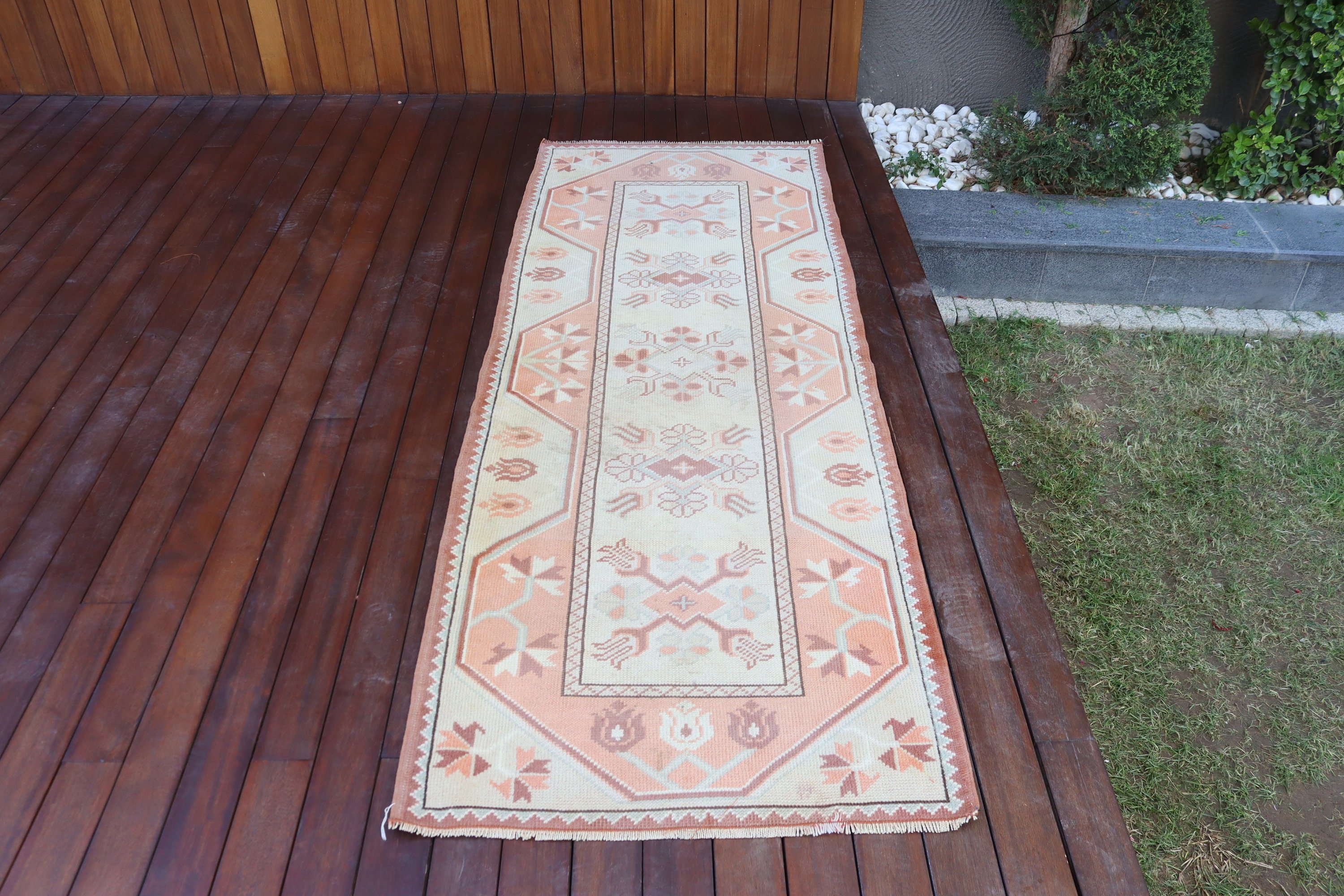 Ev Dekorasyonu Halıları, Türk Halıları, Açıklama Halıları, Vintage Halı, 2.6x7.1 ft Runner Halısı, Bej Oushak Halısı, Beni Ourain Runner Halısı, Mutfak Halısı