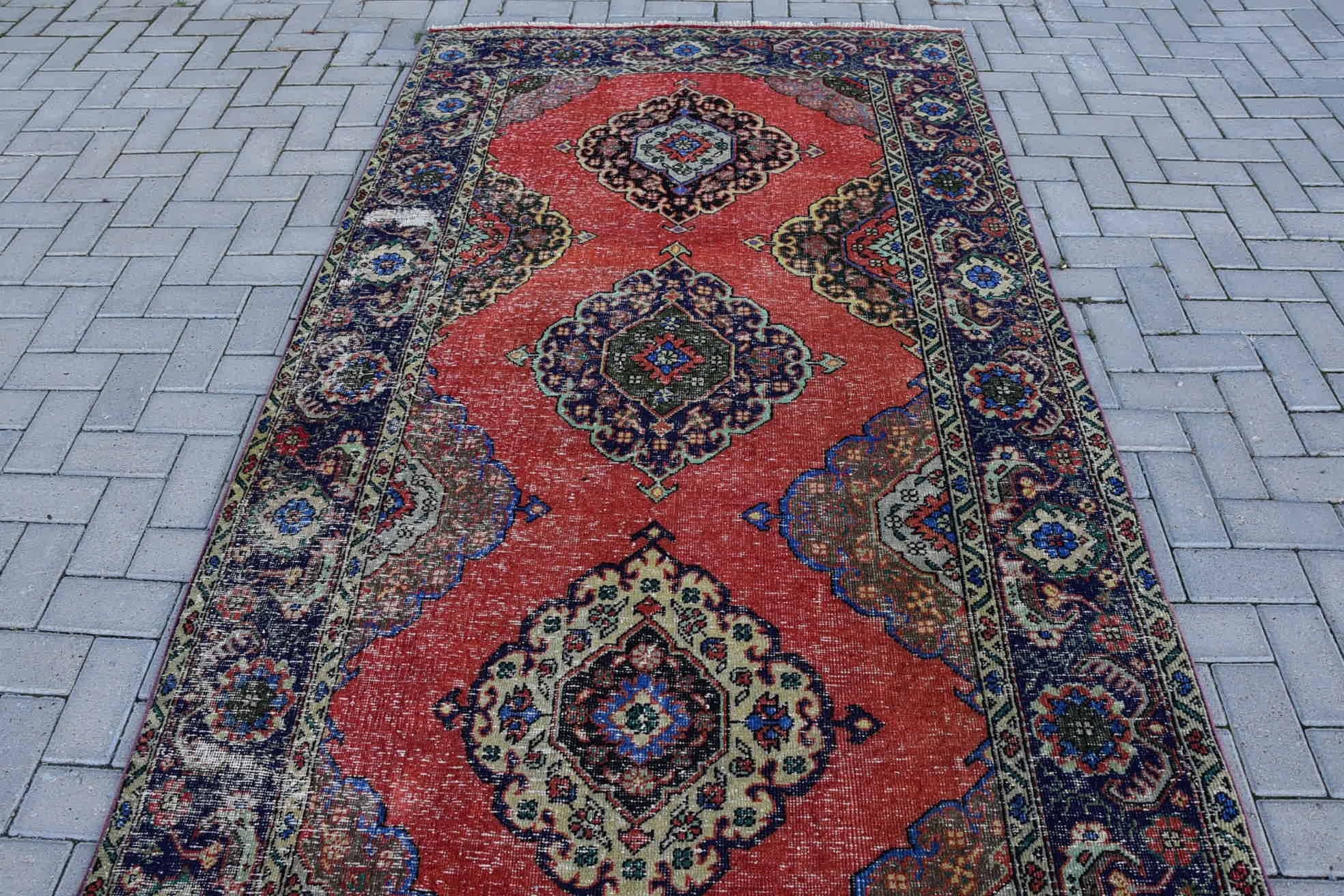 Türk Halıları, Havalı Halılar, Koridor Halısı, Koridor Halıları, Vintage Halı, 4.8x13.7 ft Yolluk Halıları, Renkli Halılar, Tribal Halı Yolluk Halıları