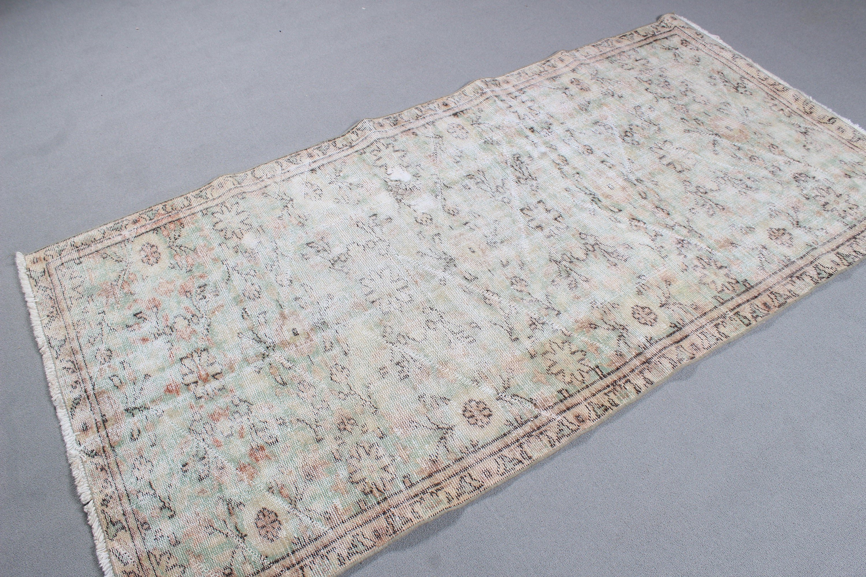 Oushak Rugs, Bedroom Rug, Rugs for Kitchen, Vintage Rug, Turkish Rugs, Beige Antique Rugs, Flatweave Rug, Indoor Rug, 3.8x7.4 ft Area Rugs