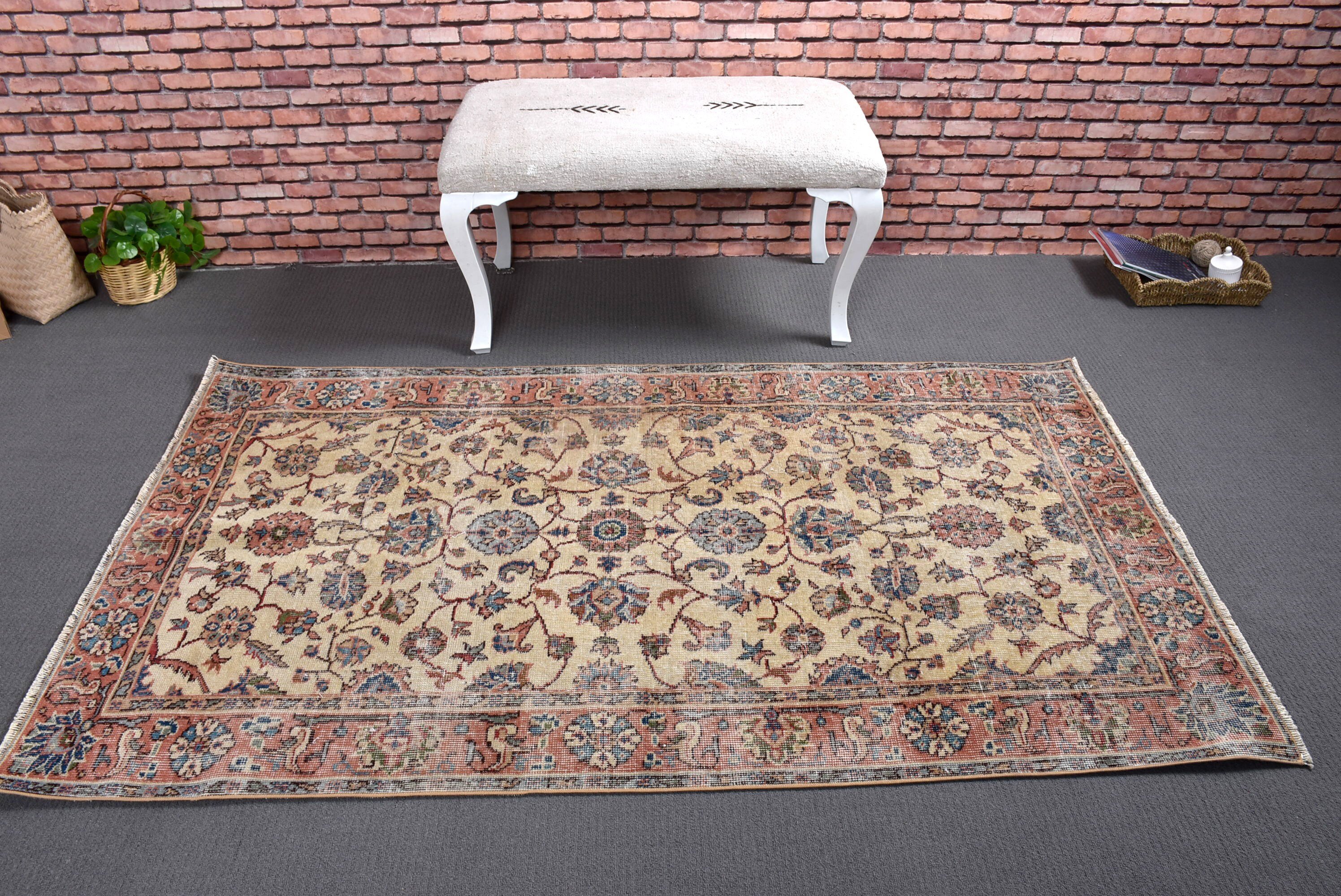 Nursery Rug, Neutral Rugs, Turkish Rug, Luxury Rug, Beige Kitchen Rugs, 3.6x6.3 ft Accent Rugs, Vintage Rugs, Vintage Accent Rugs