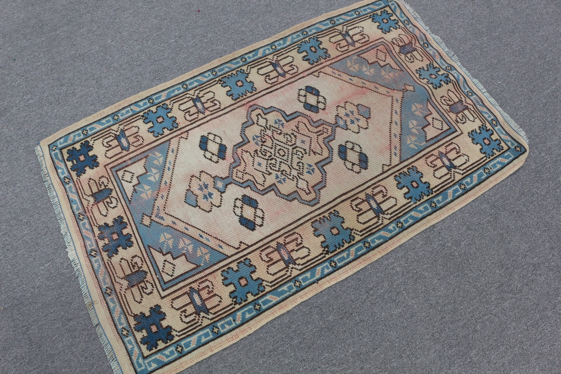 Floor Rug, Door Mat Rugs, Turkish Rug, Car Mat Rugs, Oushak Rug, Beige Bedroom Rugs, Rugs for Car Mat, 2.7x4.3 ft Small Rug, Vintage Rug