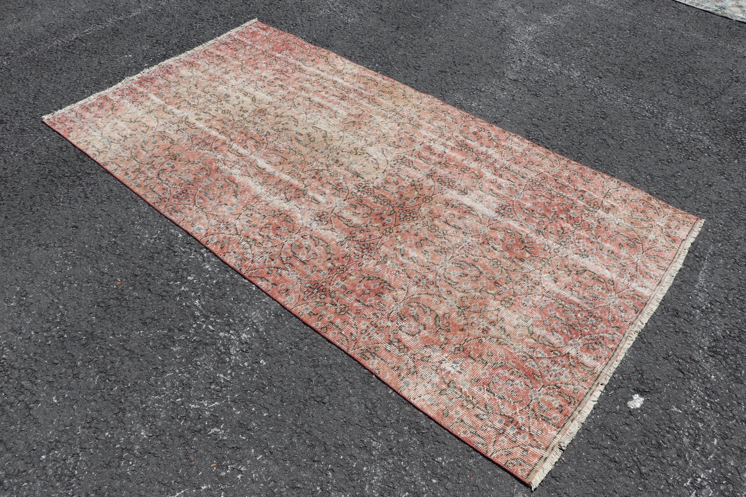 Antique Rug, Rugs for Bedroom, Vintage Rugs, Turkish Rugs, Orange Floor Rugs, Floor Rug, Kitchen Rugs, Bedroom Rug, 4x8 ft Area Rug