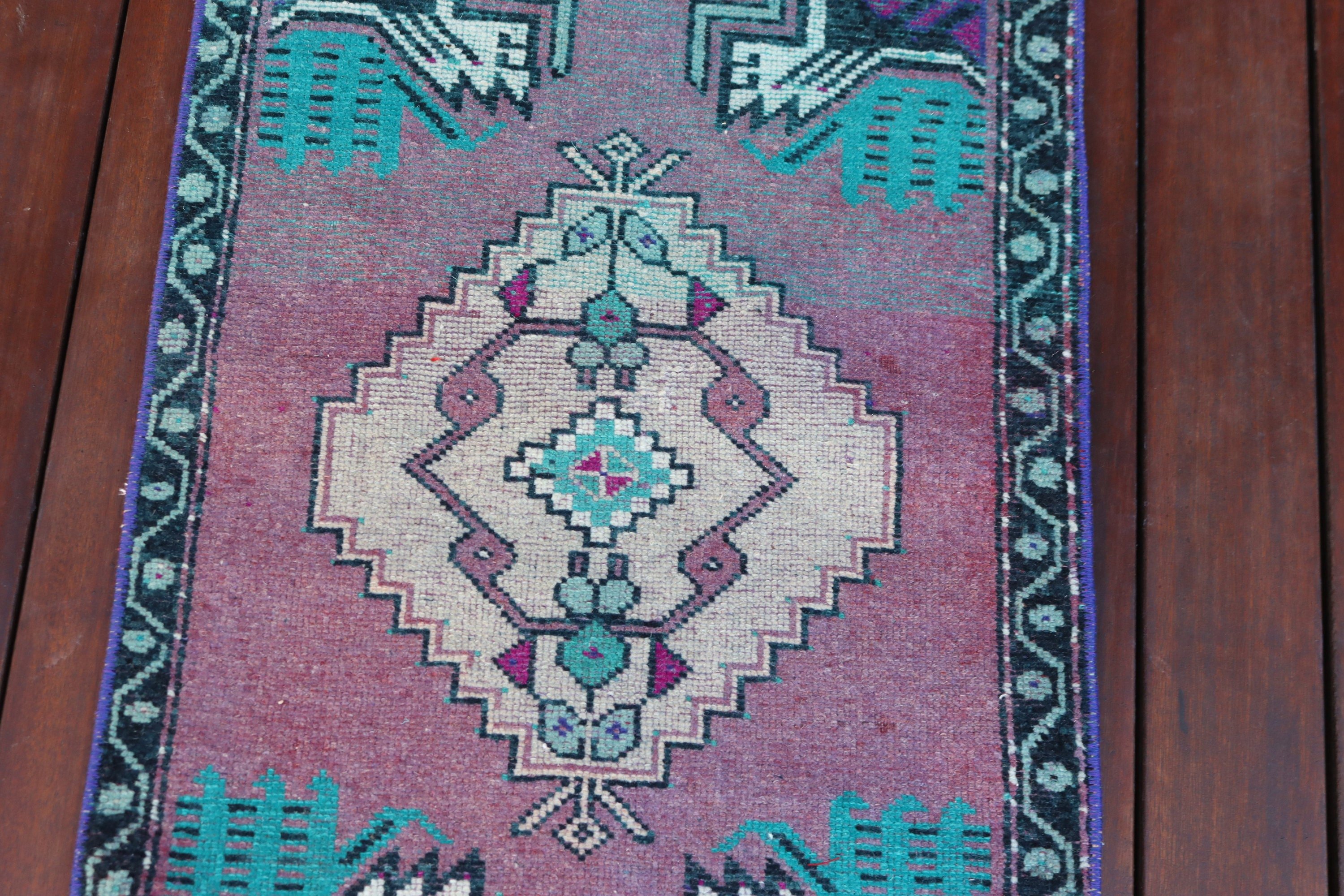 Decorative Rugs, Purple Antique Rug, Boho Rug, Wall Hanging Rugs, Bath Rugs, Oushak Rugs, Vintage Rugs, 1.6x3.3 ft Small Rugs, Turkish Rugs