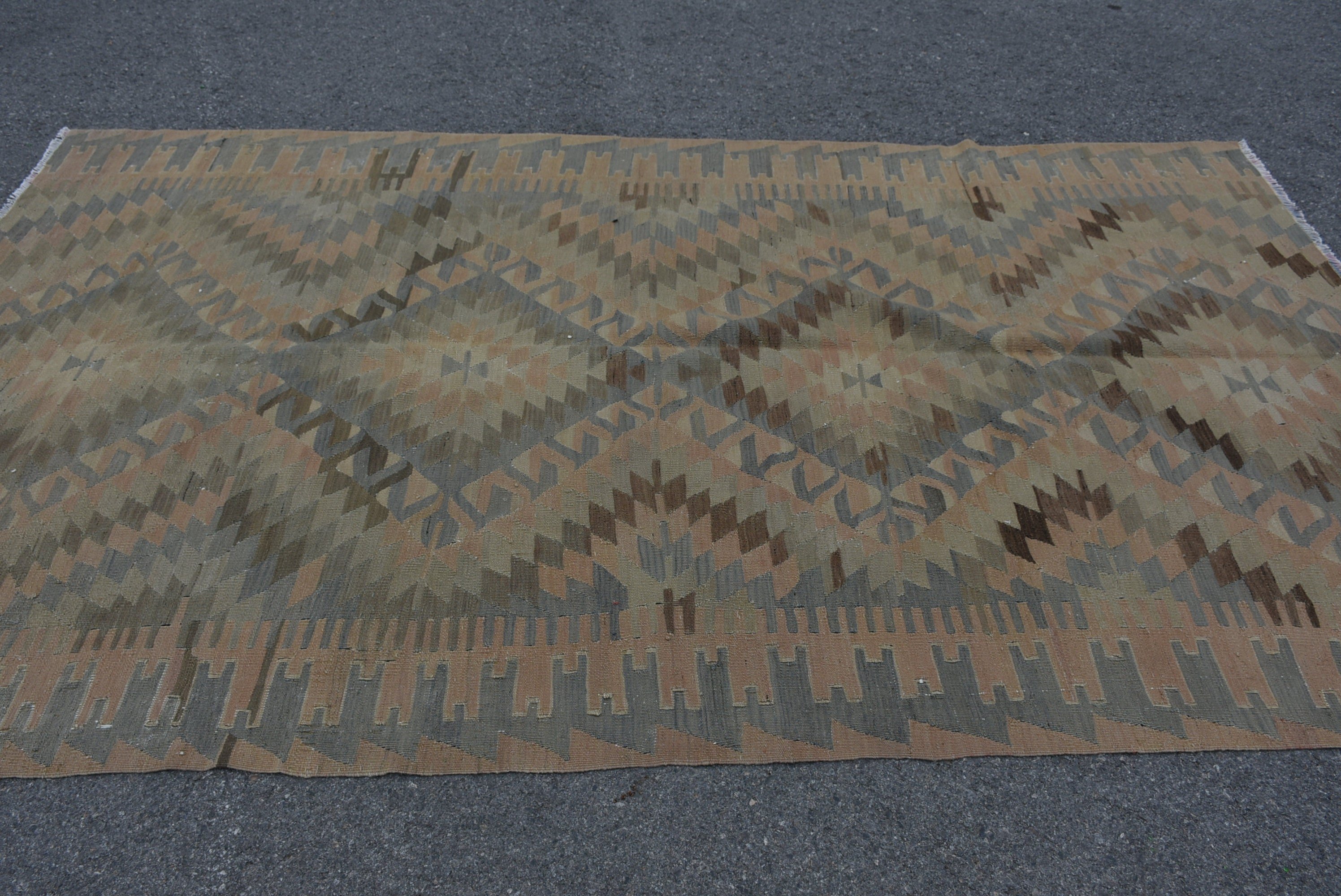 Türk Halısı, Özel Halı, Salon Halısı, Oryantal Halı, Mavi Yün Halı, Vintage Halı, Anadolu Halısı, Oturma Odası Halısı, Kilim, 5.6x9.5 ft Büyük Halı