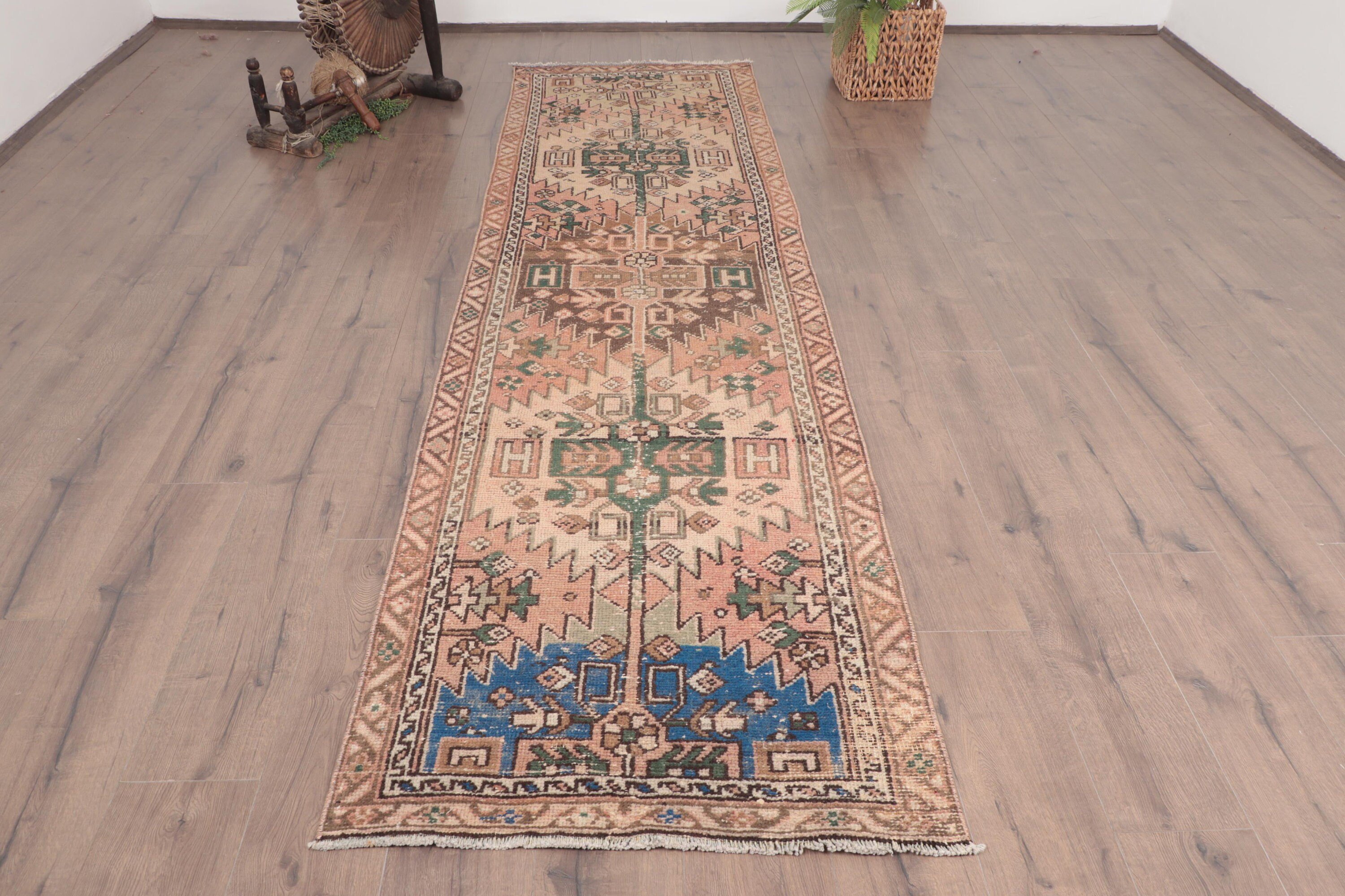 Tribal Rug, Antique Rugs, Bronze Moroccan Rugs, Kitchen Rug, Hallway Rug, Vintage Rug, Modern Rugs, Turkish Rug, 2.8x10.4 ft Runner Rugs