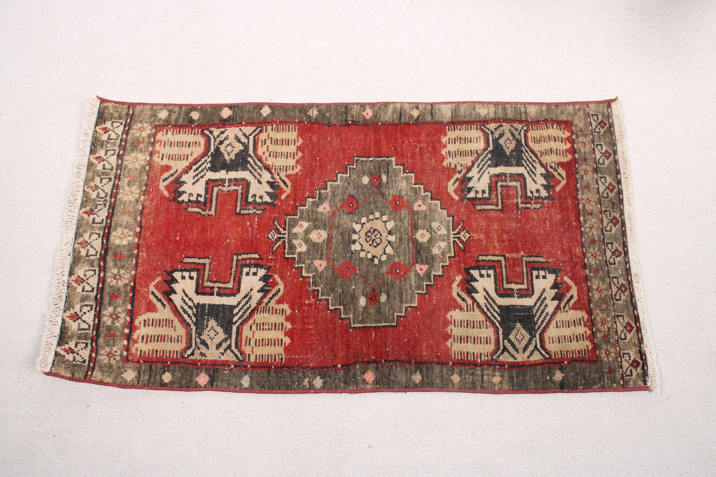 Bathroom Rug, Rugs for Kitchen, Home Decor Rug, Bedroom Rug, Turkish Rug, Floor Rug, Red Anatolian Rug, 1.8x3.3 ft Small Rugs, Vintage Rug