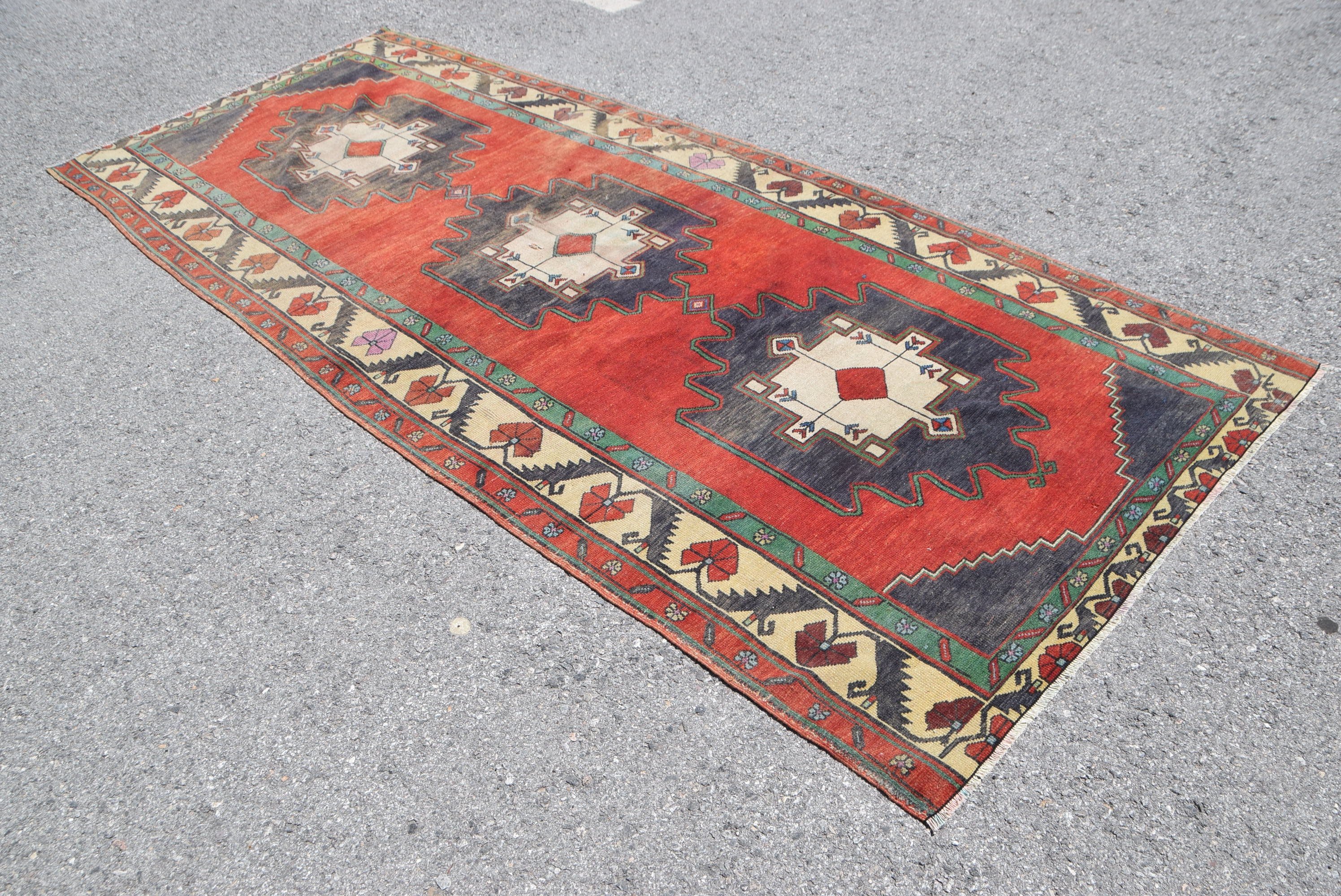 Dorm Rugs, Dining Room Rug, Kitchen Rug, 4.7x11.2 ft Large Rugs, Red Moroccan Rug, Bedroom Rug, Vintage Rugs, Turkish Rug