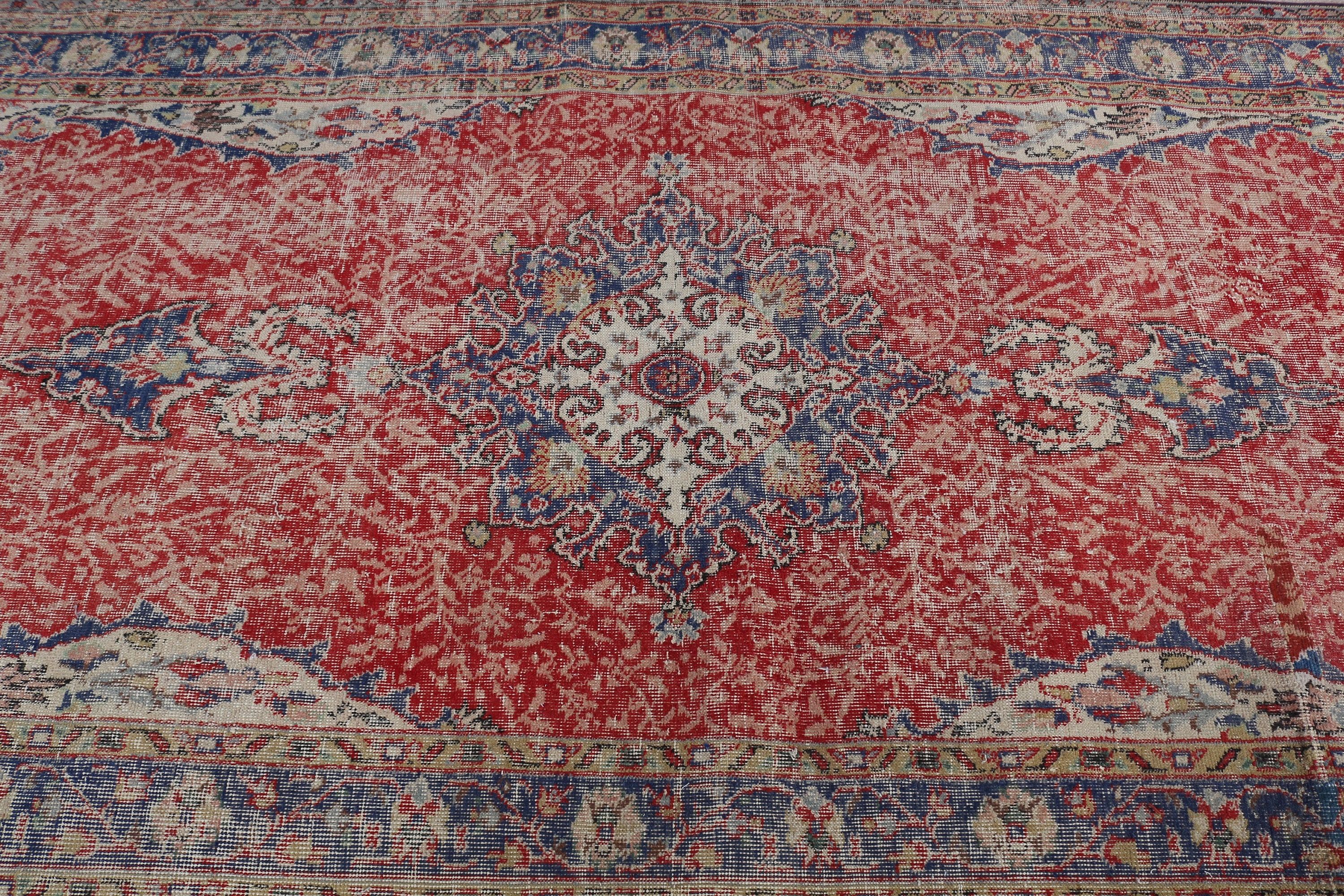 Red Wool Rug, Anatolian Rugs, Turkish Rugs, Vintage Rugs, Oushak Rugs, Stair Rugs, Custom Rugs, 4.6x11.7 ft Runner Rugs, Rugs for Runner