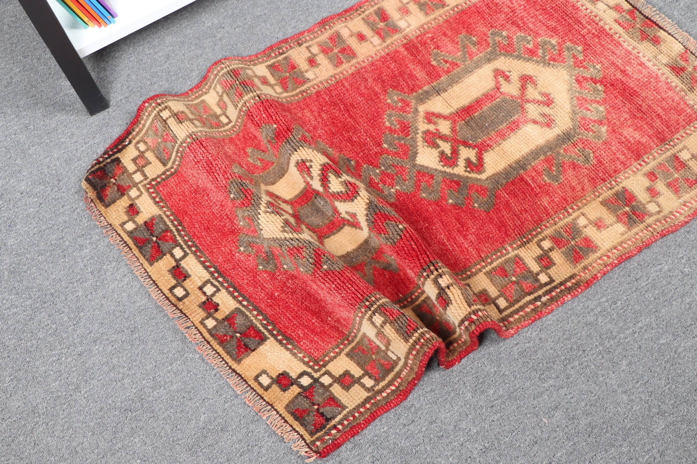 Car Mat Rug, 1.9x2.9 ft Small Rugs, Rugs for Door Mat, Kitchen Rug, Turkish Rugs, Red Oriental Rug, Vintage Rugs, Cool Rug