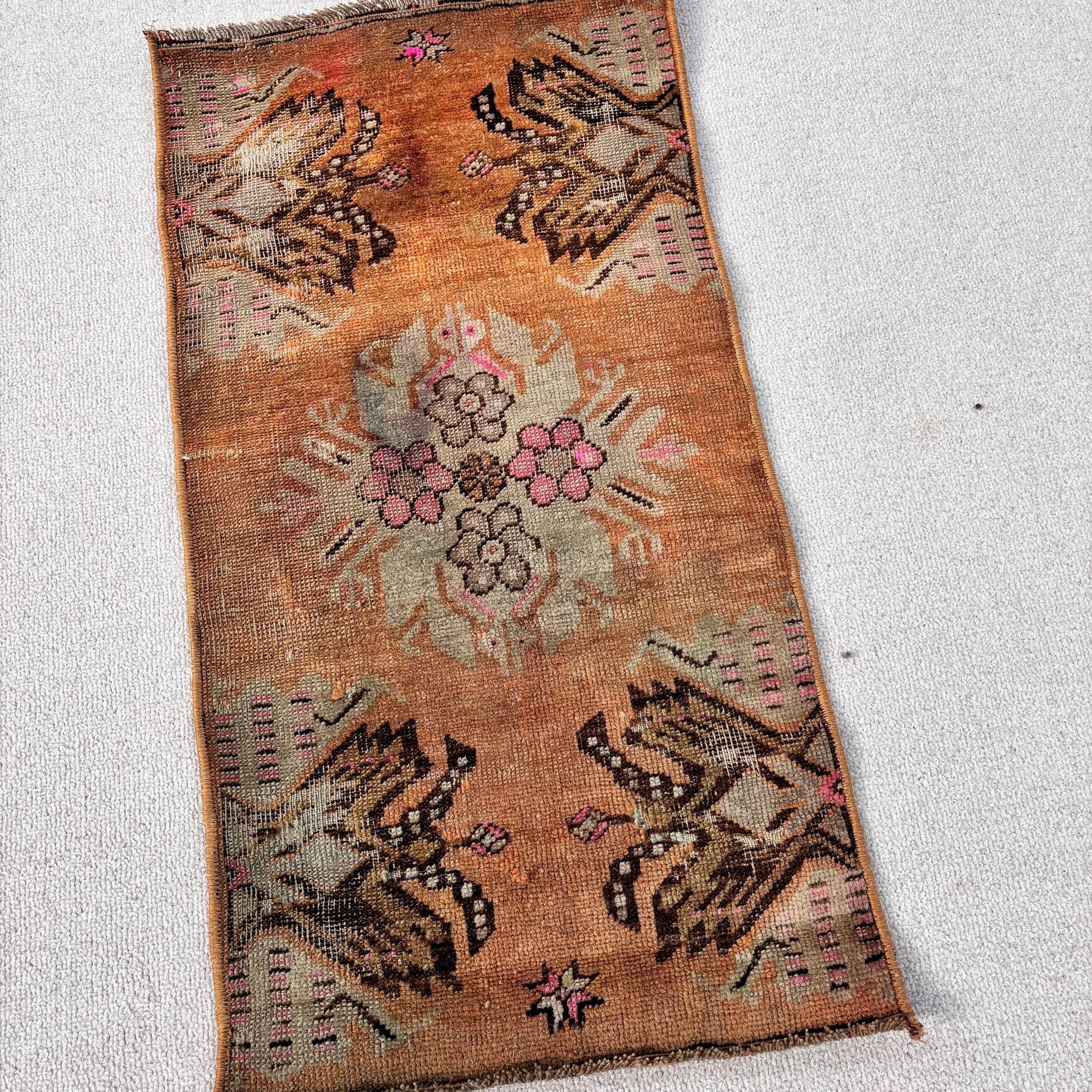 Modern Rugs, Door Mat Rug, Turkish Rug, Vintage Rug, Ethnic Rugs, Brown Moroccan Rug, Flatweave Rugs, Small Boho Rug, 1.3x2.4 ft Small Rug